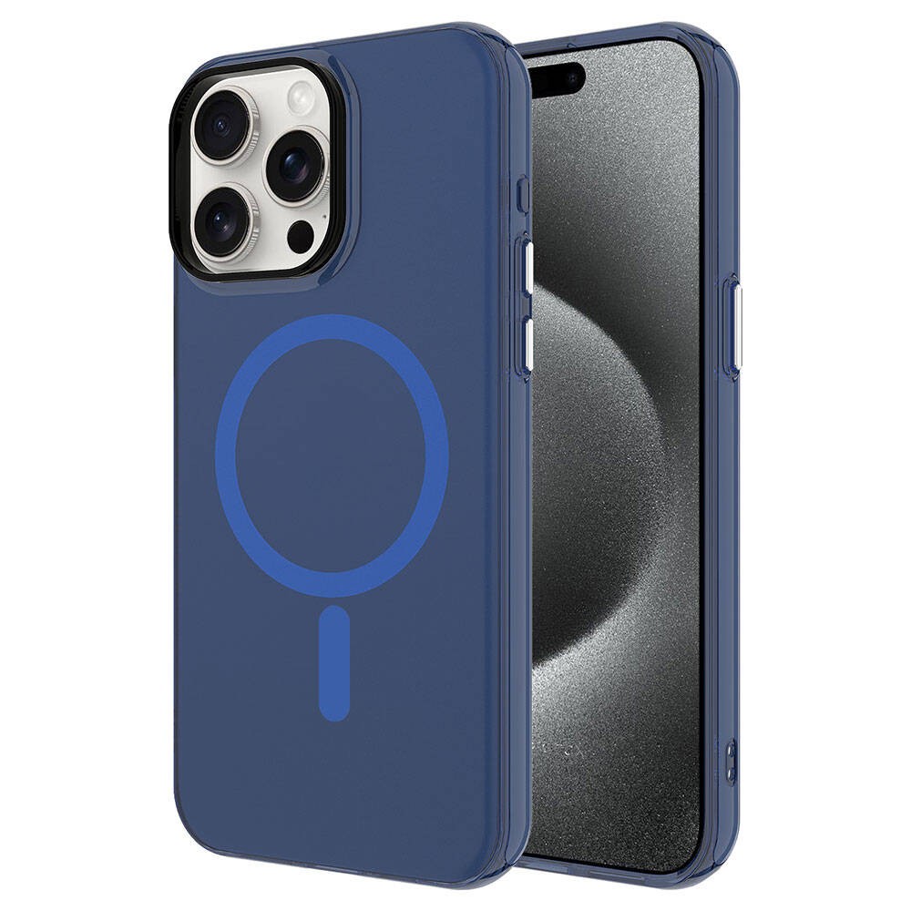 iPhone 15 Pro Max Kılıf M-safe Şarj Özellikli Buzlu Transparan C-Pro Sert