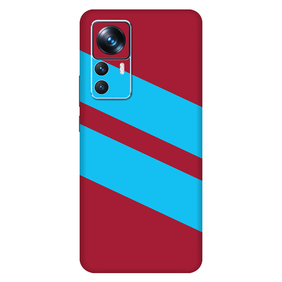 Xiaomi 12T / 12T Pro Kaplama Bordo Mavi Şerit