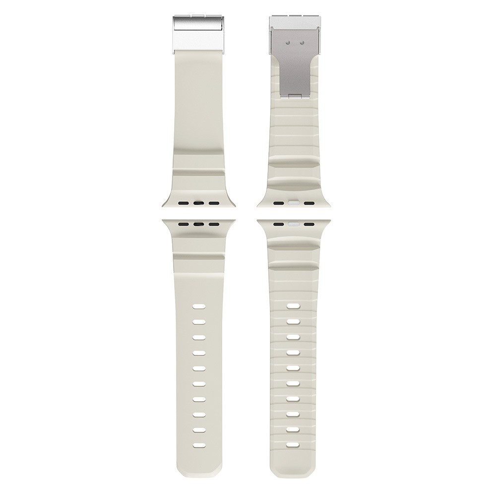 Apple Watch 44mm Zore KRD-145 Metal Tokalı Silikon Kordon