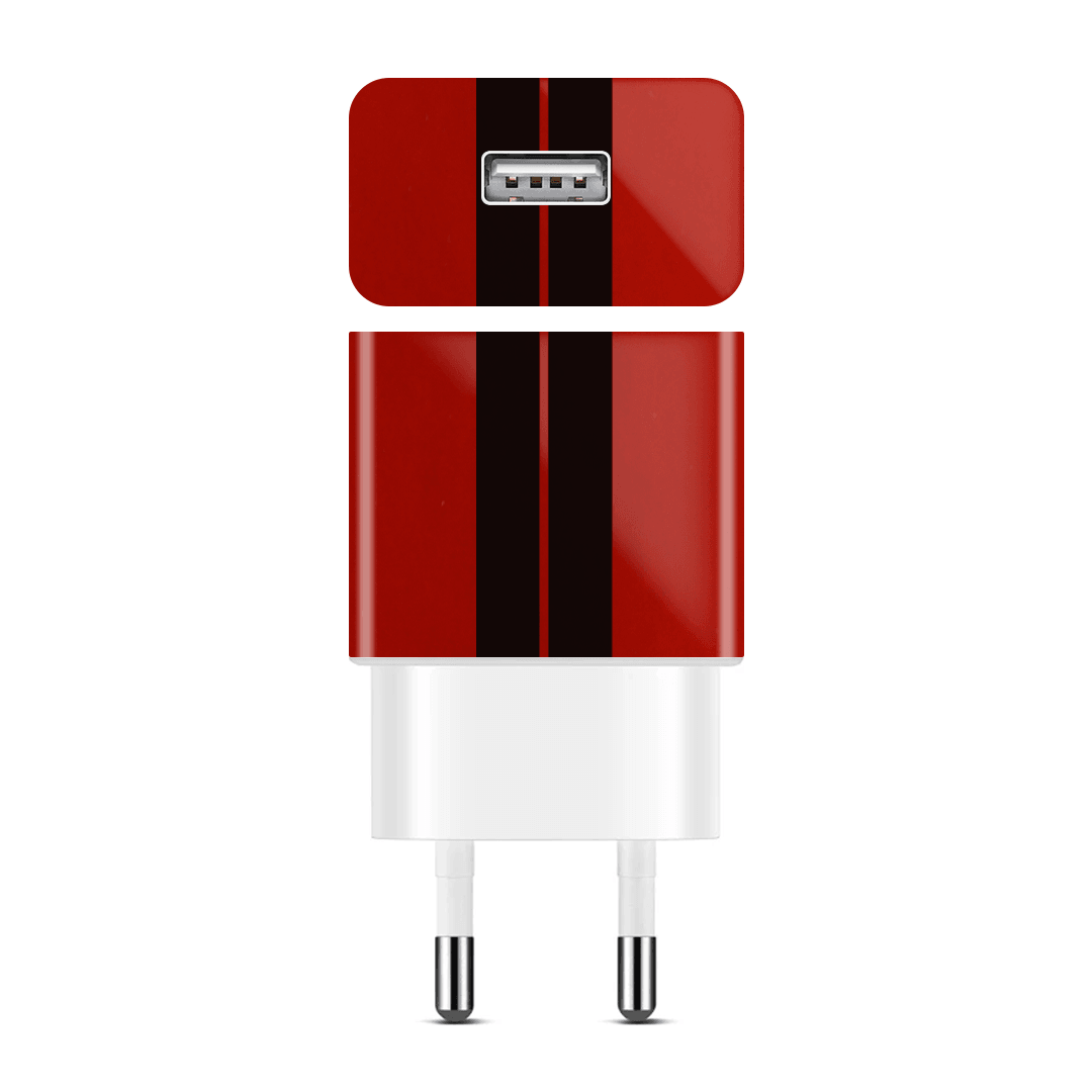 Huawei 18w Şarj Aleti Kaplama Ateş Kırmızısı Çift Siyah Şerit