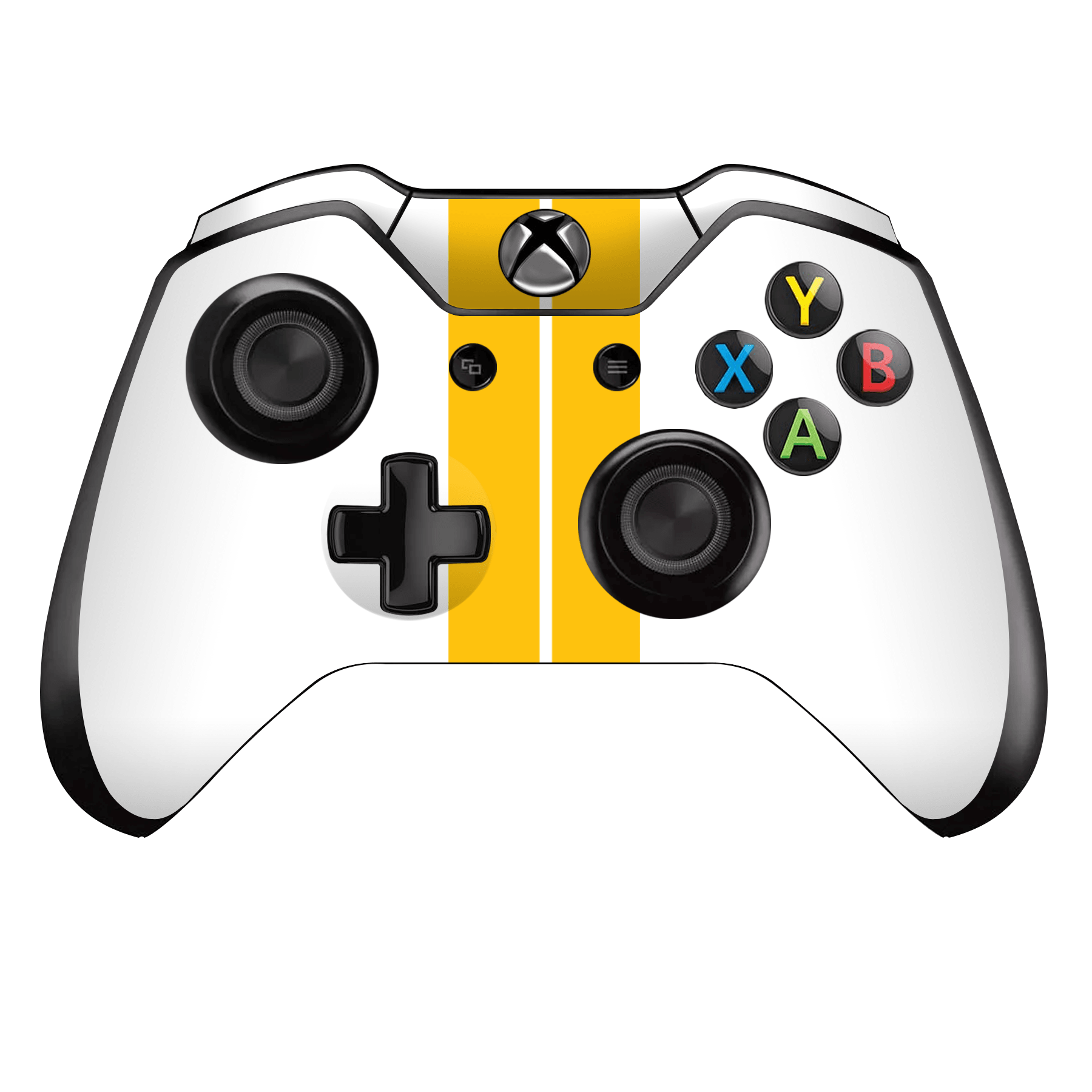 Xbox One Controller Kaplama Beyaz Çift Sarı Şerit