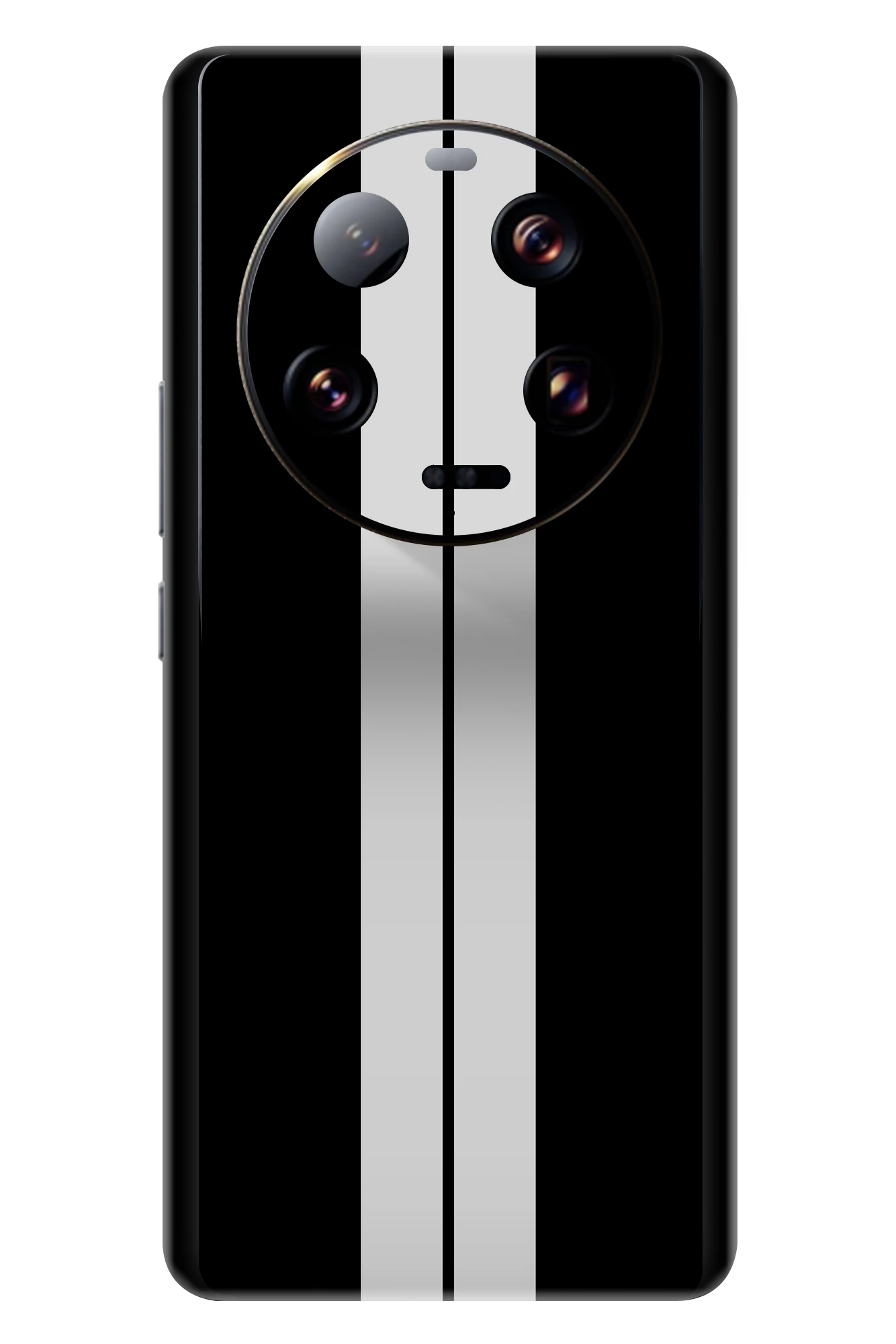 Xiaomi 13 Ultra Kaplama Siyah Çift Beyaz Şerit