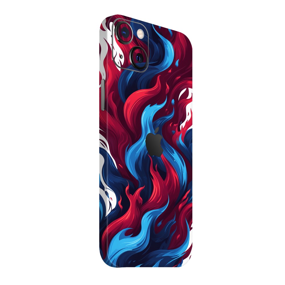 iPhone 15 Kaplama Bordo Mavi Ateş
