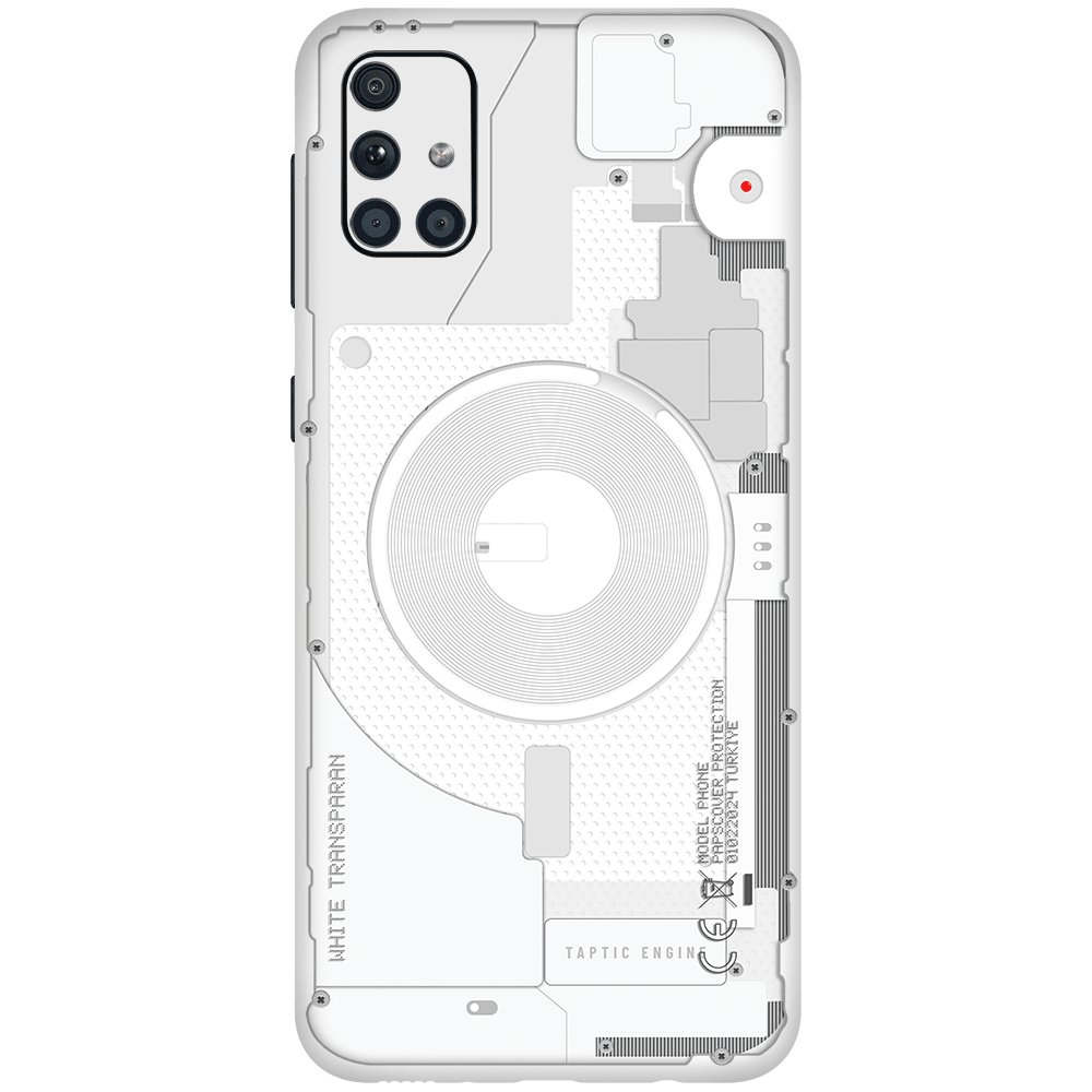Samsung M51 Kaplama Beyaz Transparan