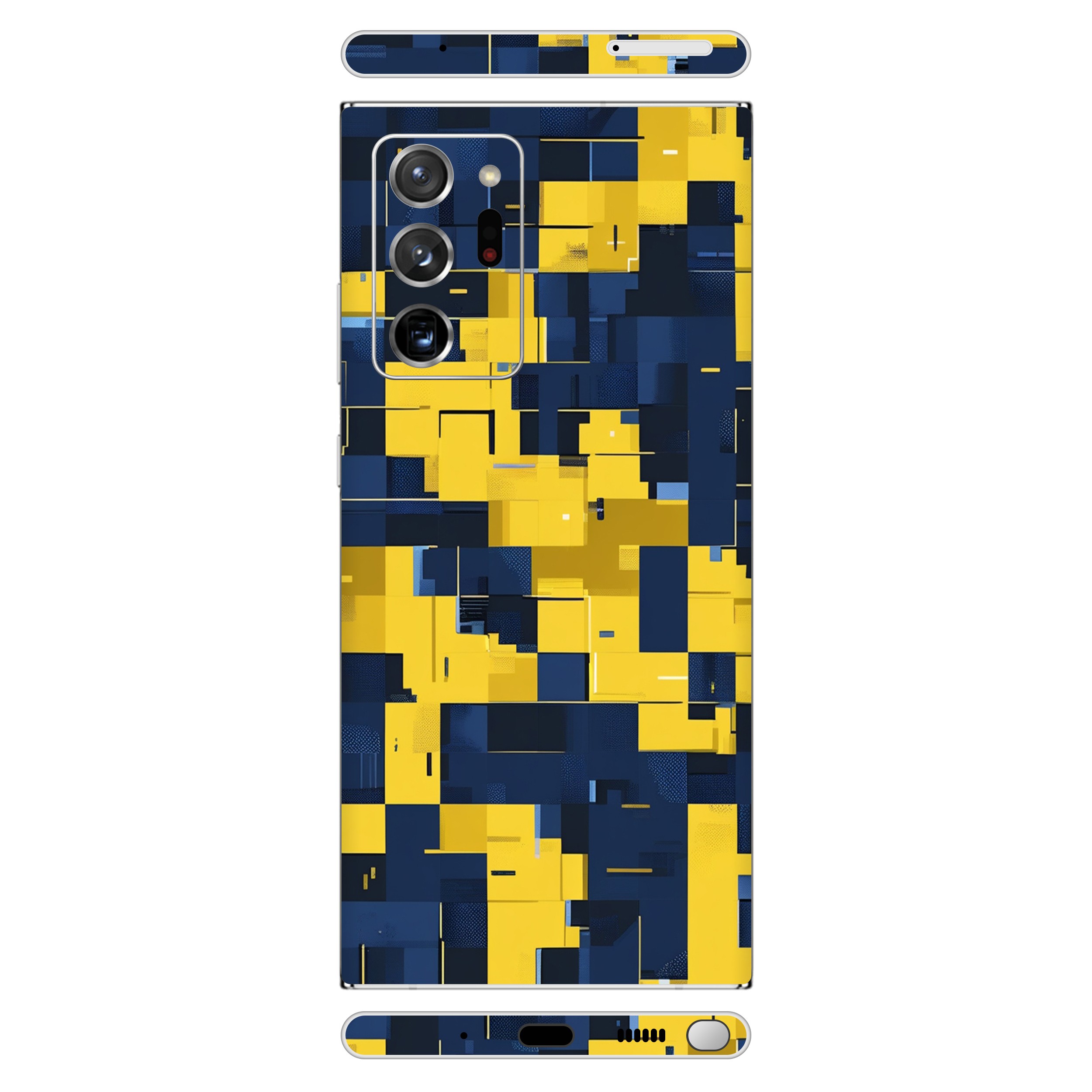 Samsung Note 20 Ultra Kaplama Sarı Lacivert Pixel
