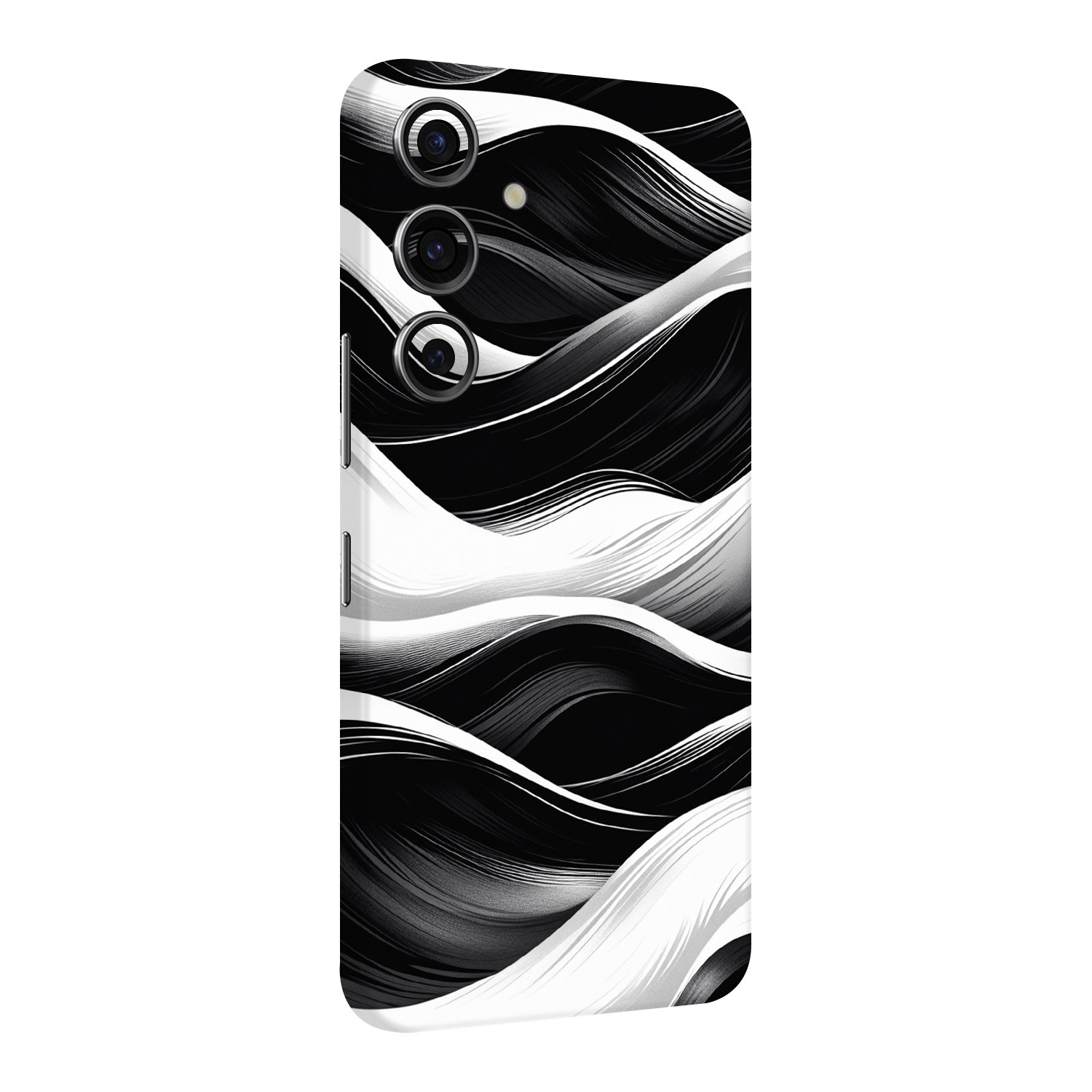Samsung S23 Plus Kaplama Siyah Beyaz Dalga