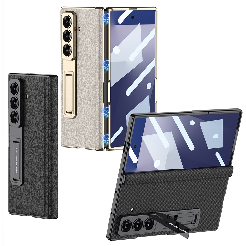 ​Galaxy Z Fold 7 Kılıf Deri Standlı Zore Kıpta Premium Kılıf