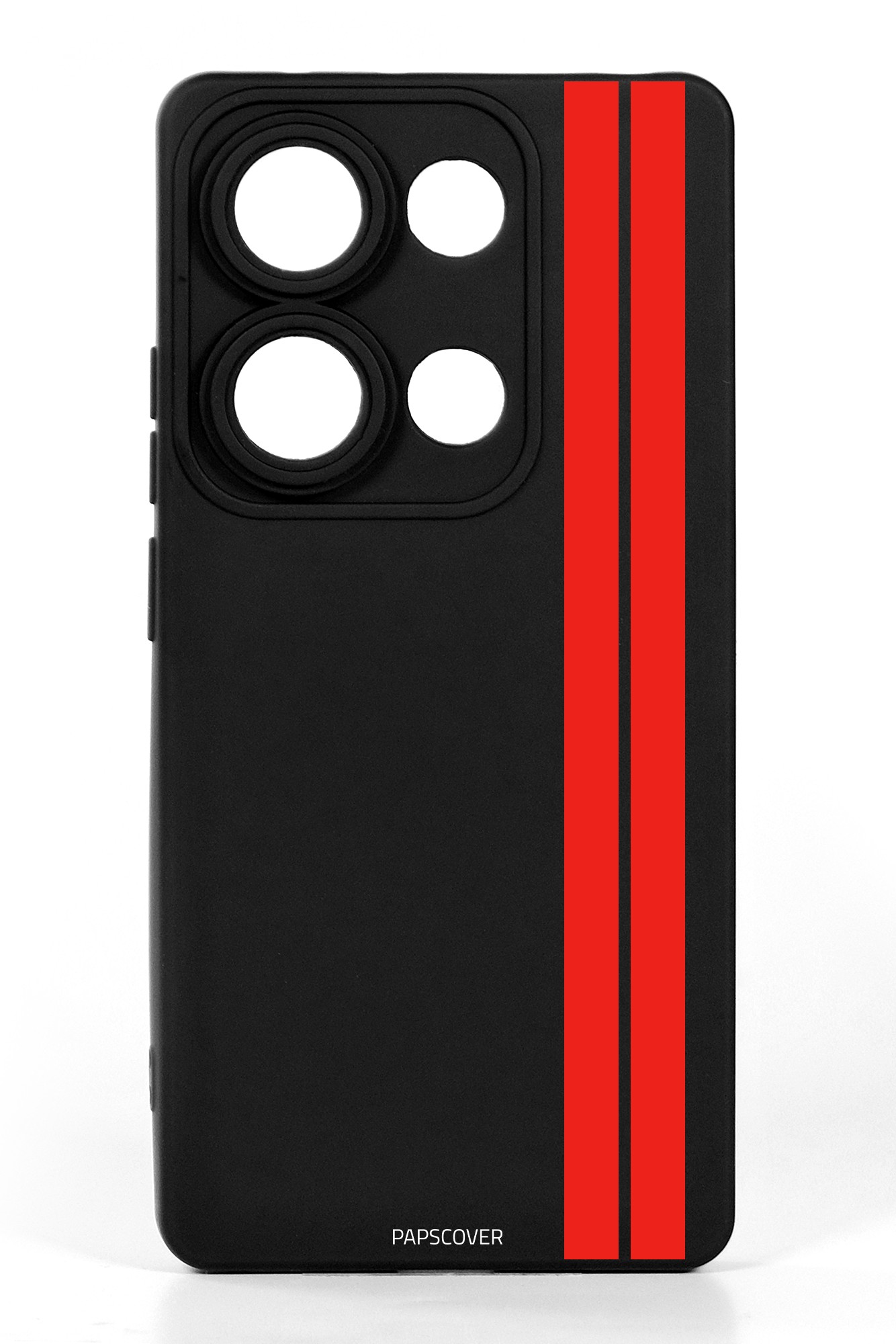 Redmi Note 13 Pro 4G Silikon Kılıf Kırmızı Çift Şerit
