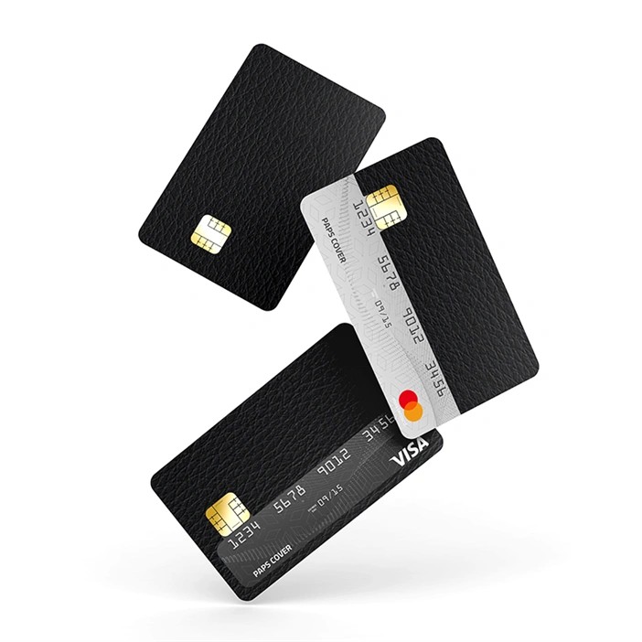 Kredi Kartı Kaplama / Sticker - Siyah Deri