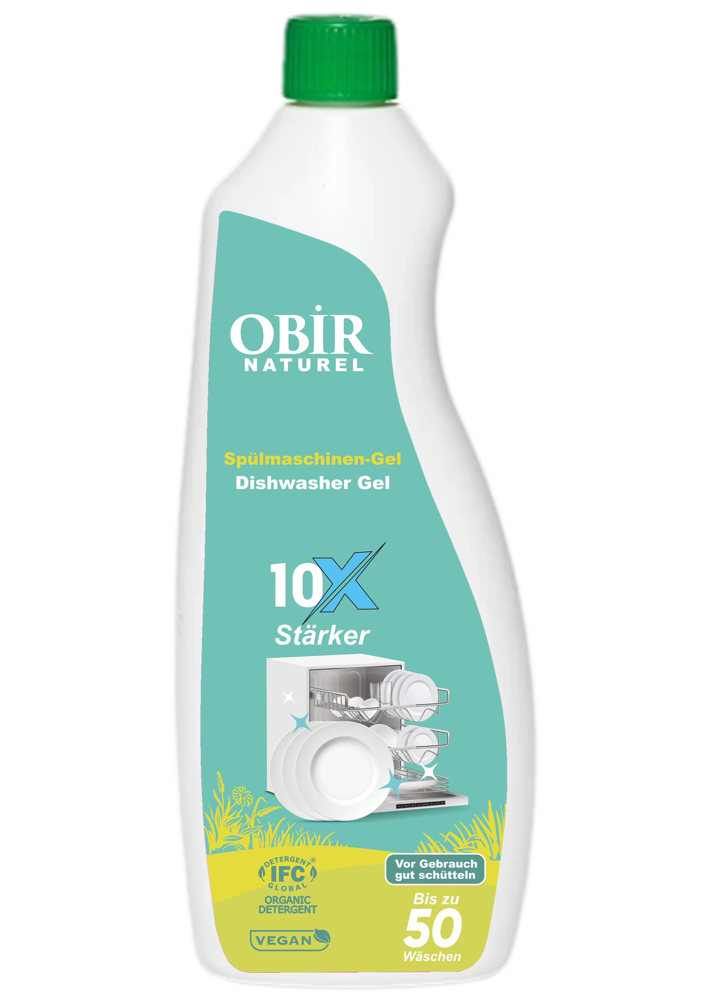 Obir Naturel Maschinen-Geschirrspülmittel Gel – 1000 ml | Kraftvolle Reinigung für strahlend sauberes Geschirr