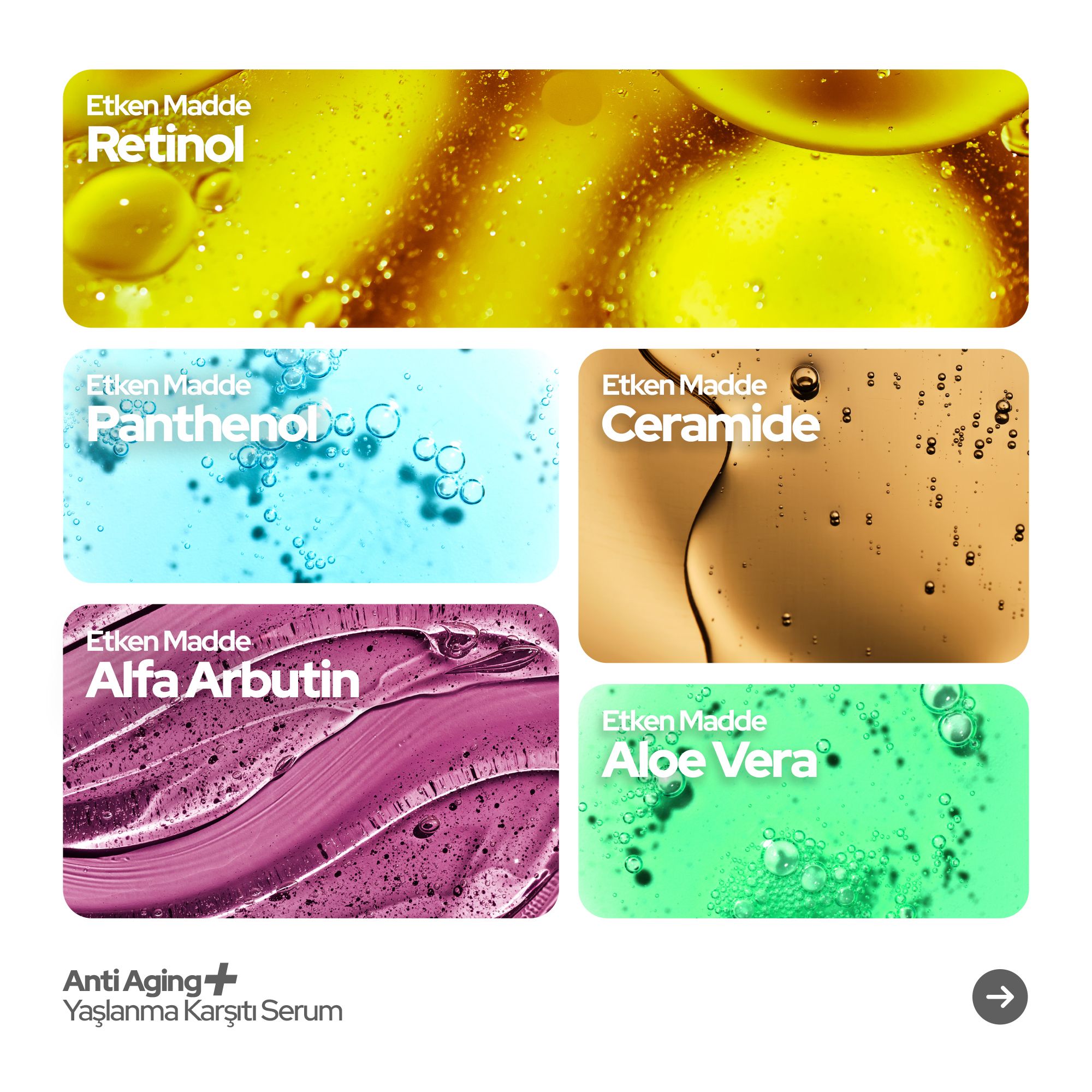 Antiaging Katkılı Yaşlanma ve Kırışıklık Karşıtı & Cilt Onarıcı Yüz Serumu 30 ml %2 Retinol + %5 Seramid 