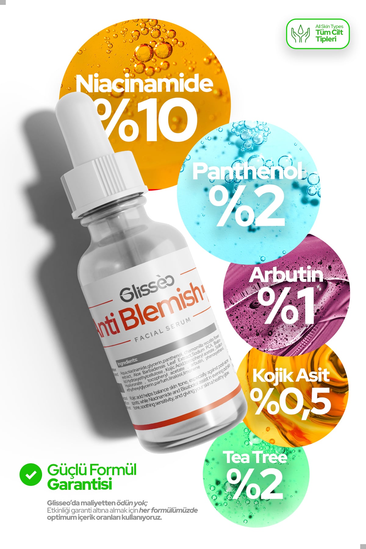 Anti Blemish Leke Karşıtı ve Ton Eşitleyici Yüz Serumu 30 ml %10 Niacinamide + %0.5 Kojik Asit