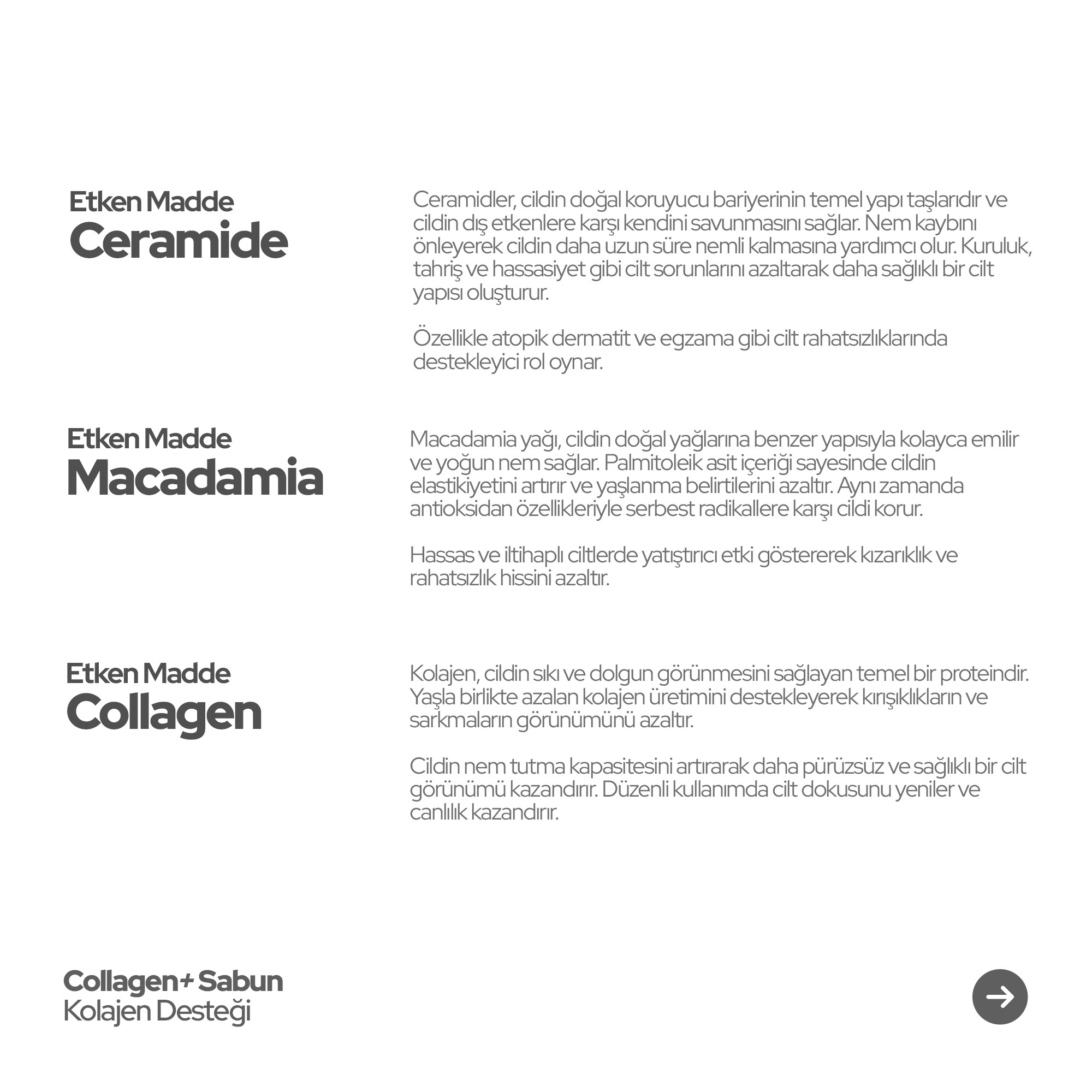Glisseo Collagen+ Ceramide ve Macadamia Katkılı Yüz Bakım Sabunu Kolajen ile Yenilenme Etkisi 100GR