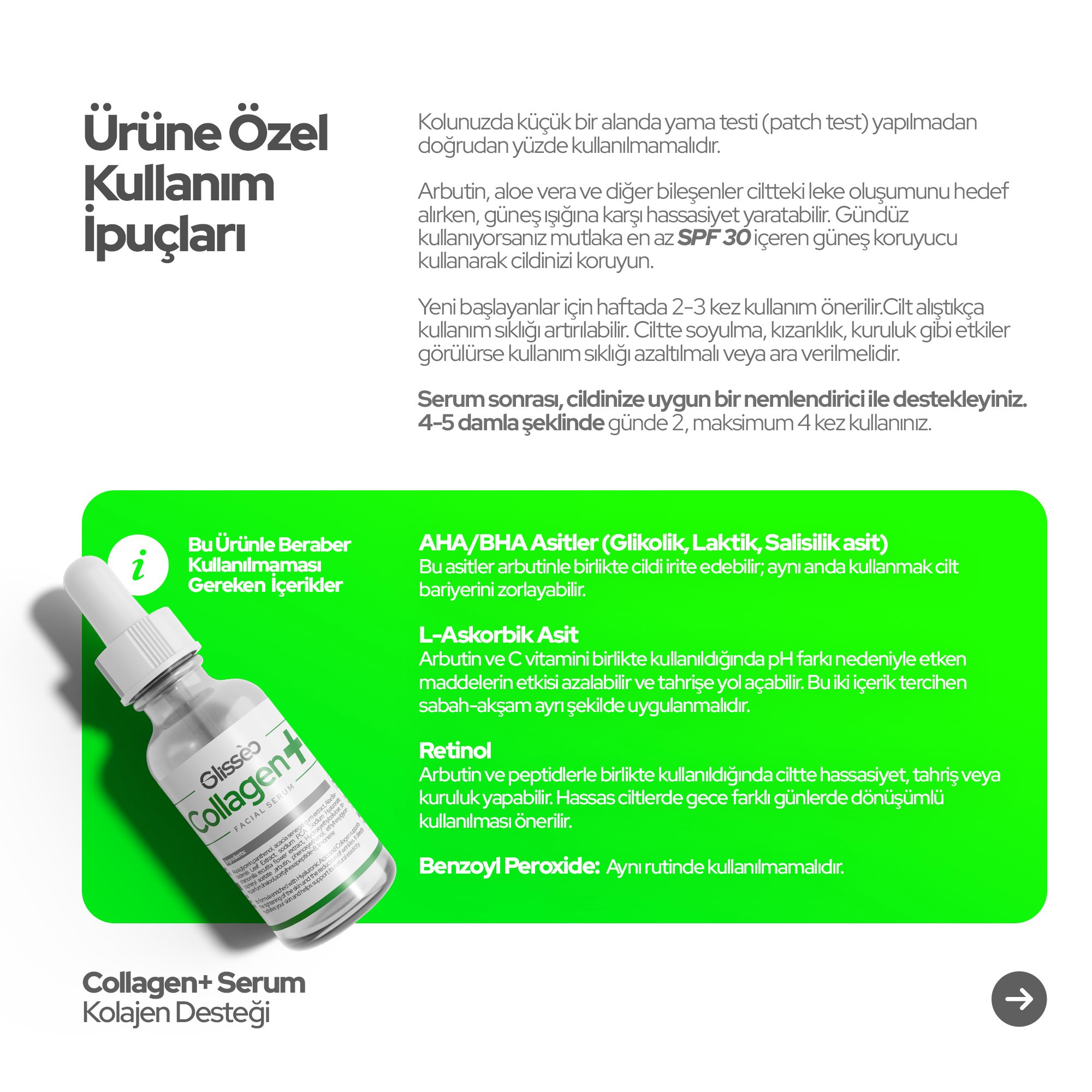 Glisseo Collagen+ Aloe Vera ve Panthenol Katkılı Yüz Bakım Serumu - Hassas Cilt Yatıştırıcı ve Cilt Bariyeri Güçlendirici Etki - 30Ml