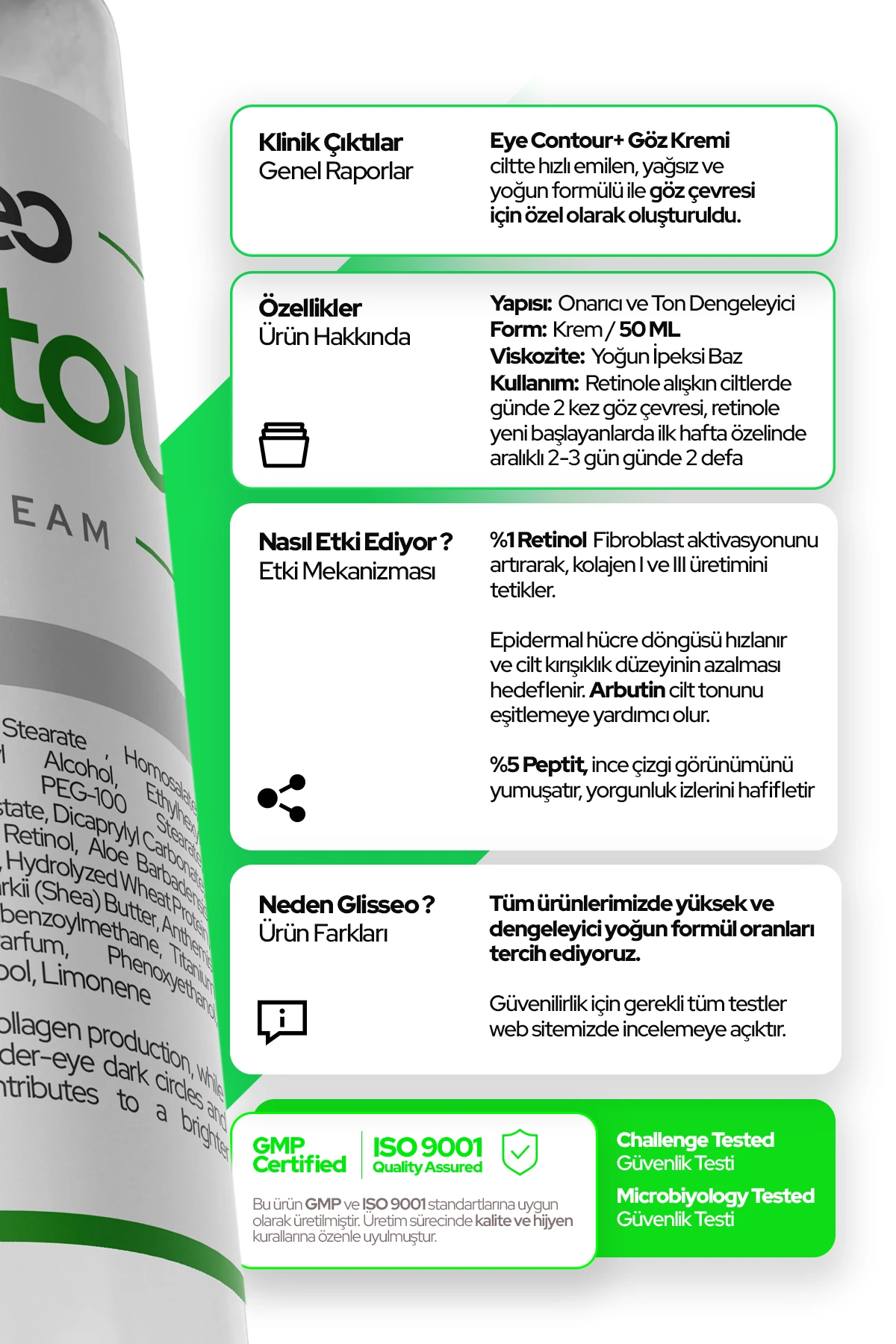 Eyecontour %5 Peptit %1 Retinol Koyu Halka, Şişlik Ve Kırışıklık Karşıtı Spf30 Göz Kremi 50 Ml