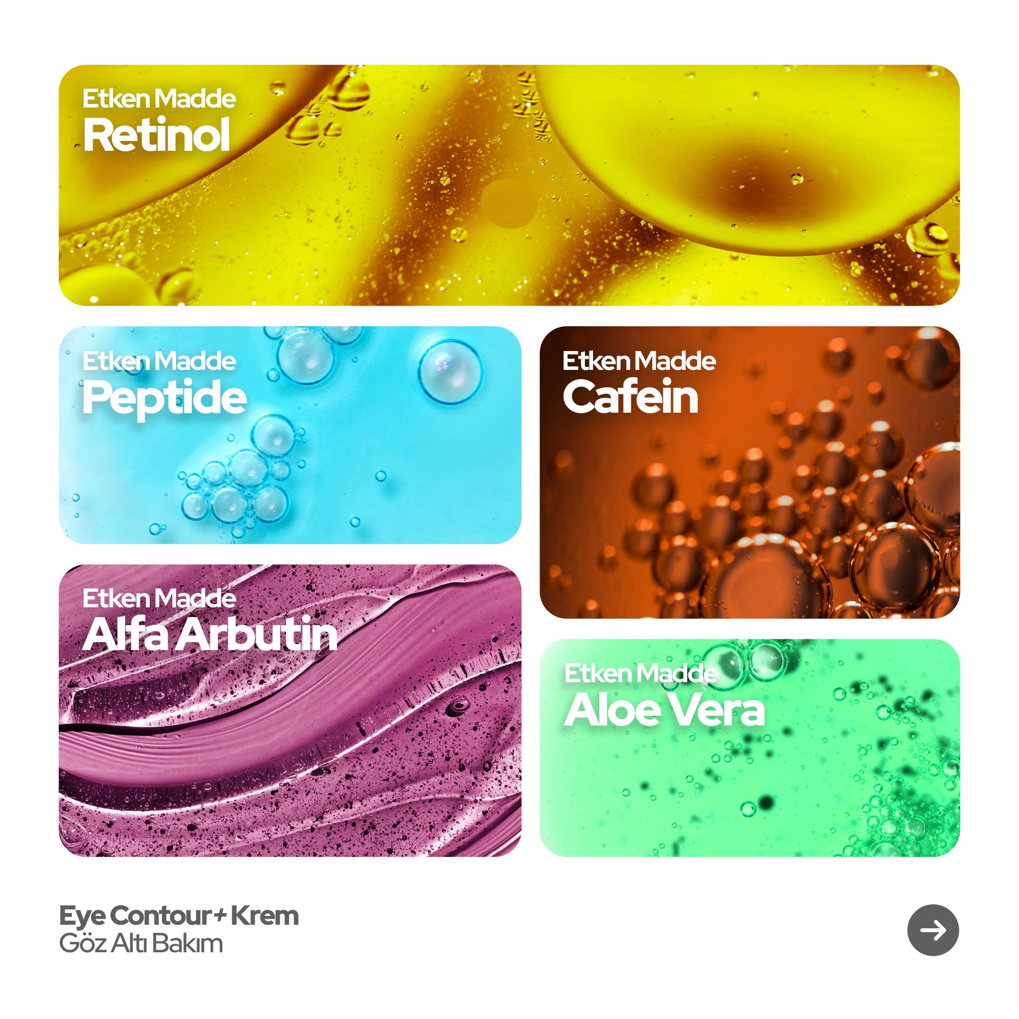 Glisseo - Eye Contour+ Koyu Halka, Şişlik ve Kırışıklık Karşıtı Göz Kremi + SPF30 Güneş Kremi - 50 ML