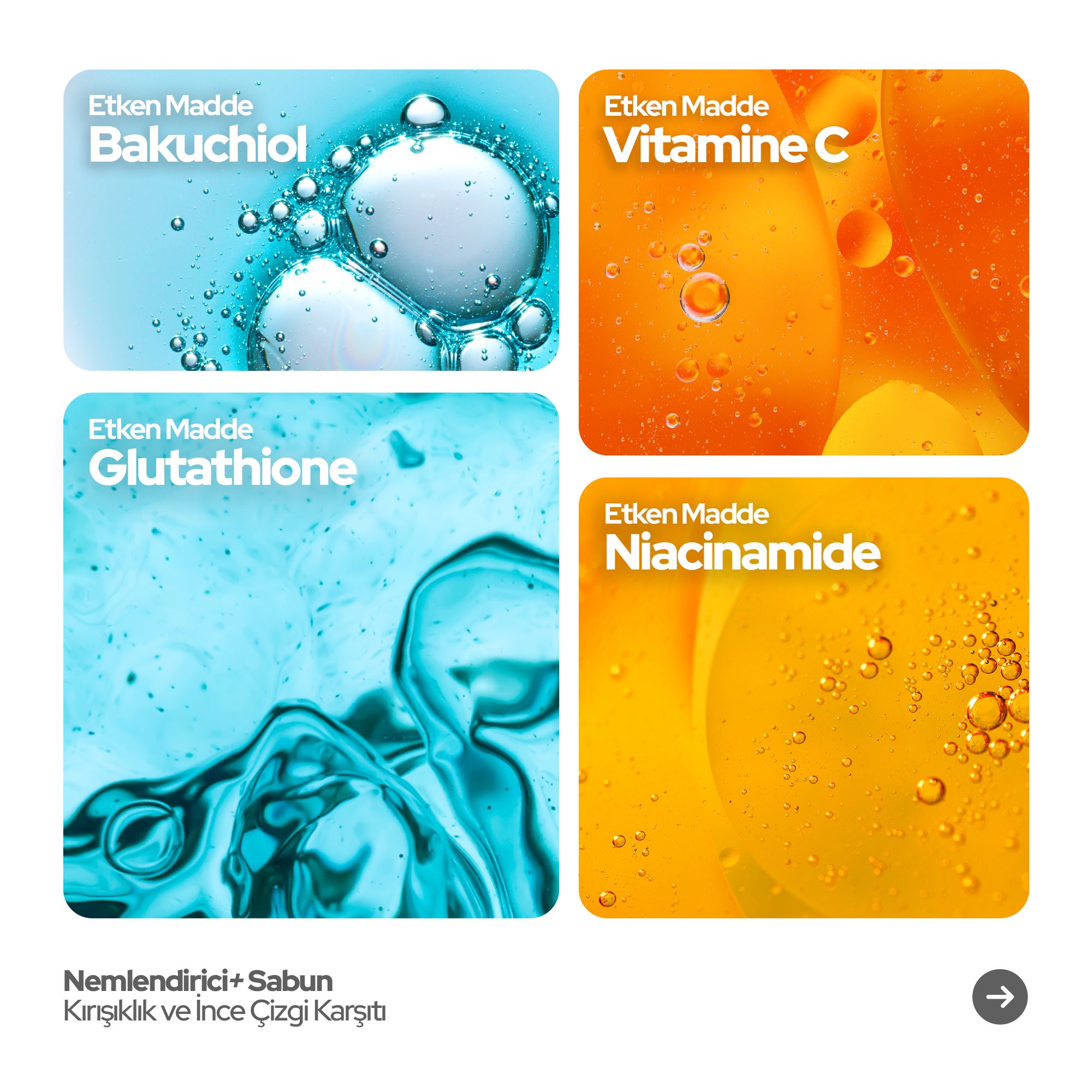 Glisseo - Nemlendirici+ Bakuchiol ve Niacinamide Katkılı Yüz Bakım Sabunu - Kırışıklık Karşıtı ve Canlandırıcı Etki - 100GR