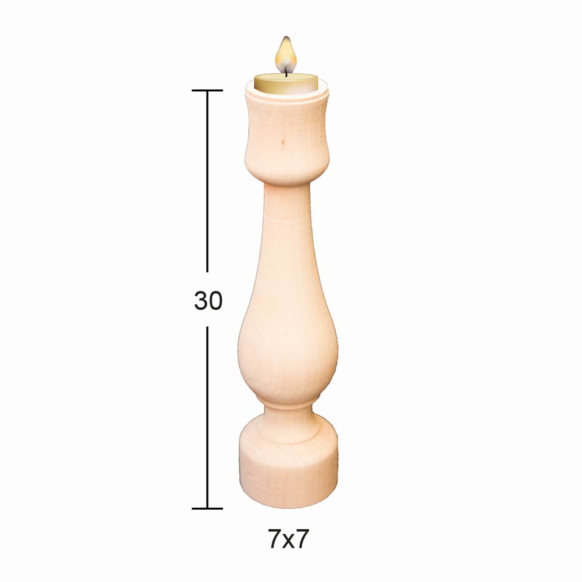 Ahşap Agaç Şamdan Mumluk (30X7 cm) ŞA 47