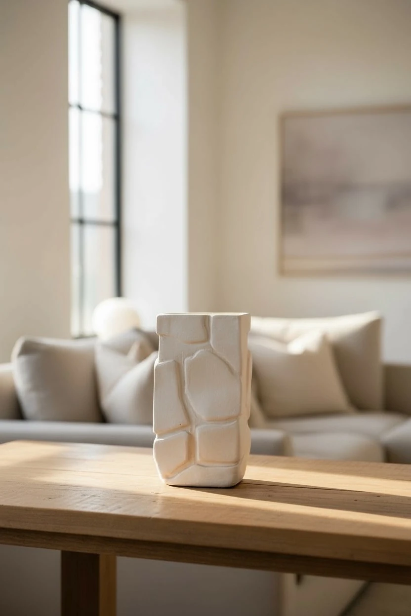 Ham Seramik Uzun Kiremit Vazo 