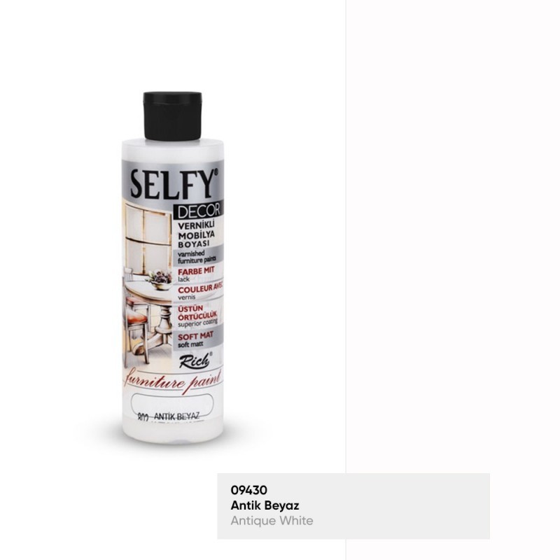 Rich Selfy Decor Vernikli Boya 240cc - 802 Antik Beyaz
