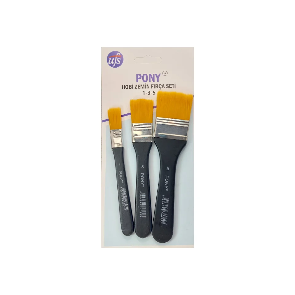 Pony Hobi Zemin Fırça Seti 1-3-5