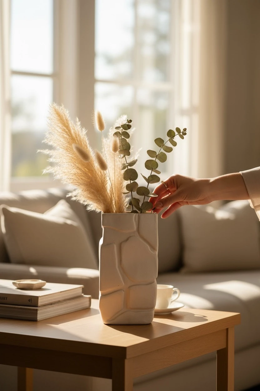 Ham Seramik Uzun Kiremit Vazo 