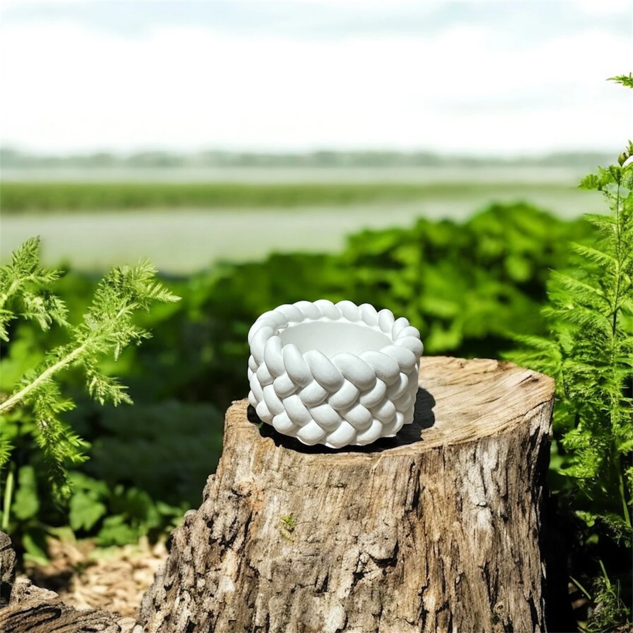 Ham Taş Zincir Mumluk 