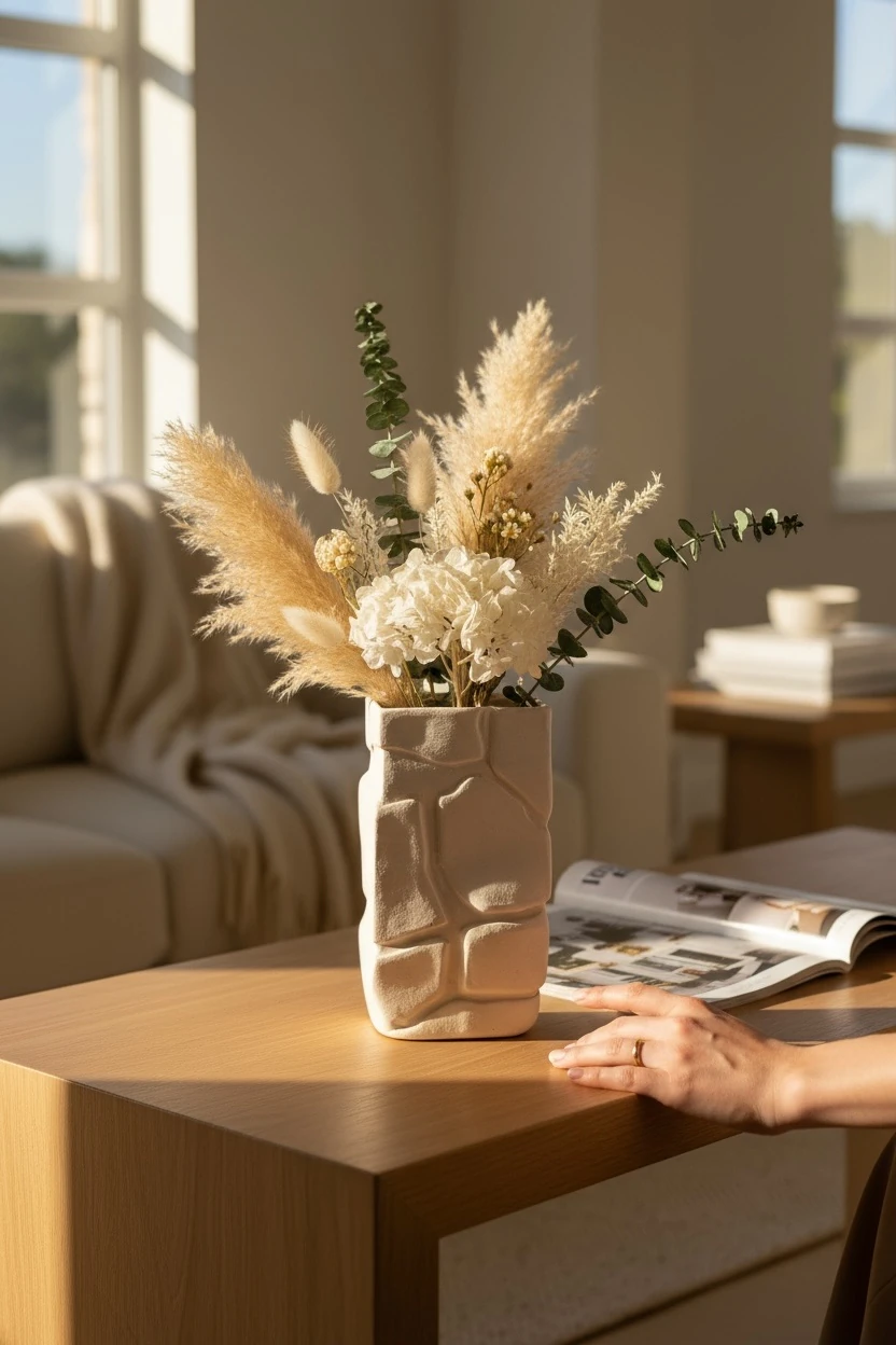 Ham Seramik Uzun Kiremit Vazo 