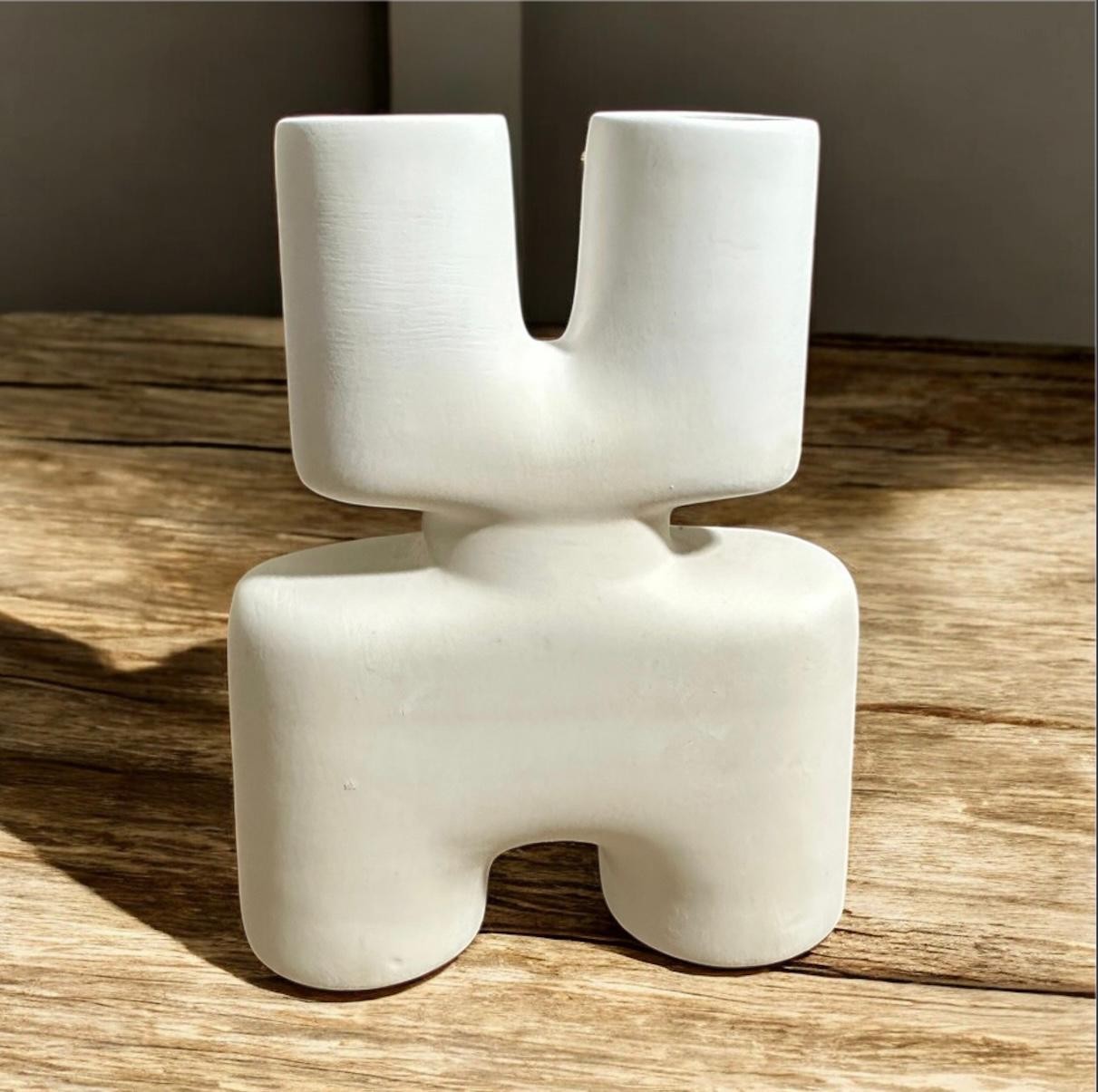 Ham Seramik Küçük Boy X Vazo 21x16 cm