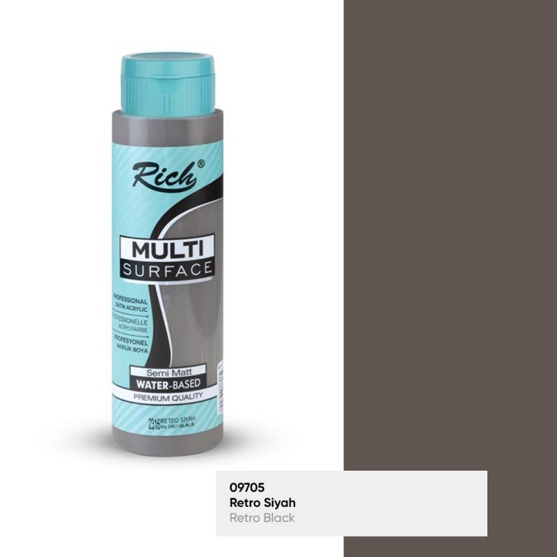 Rich Multi Surface Boya 500 cc - Retro Siyah 2316