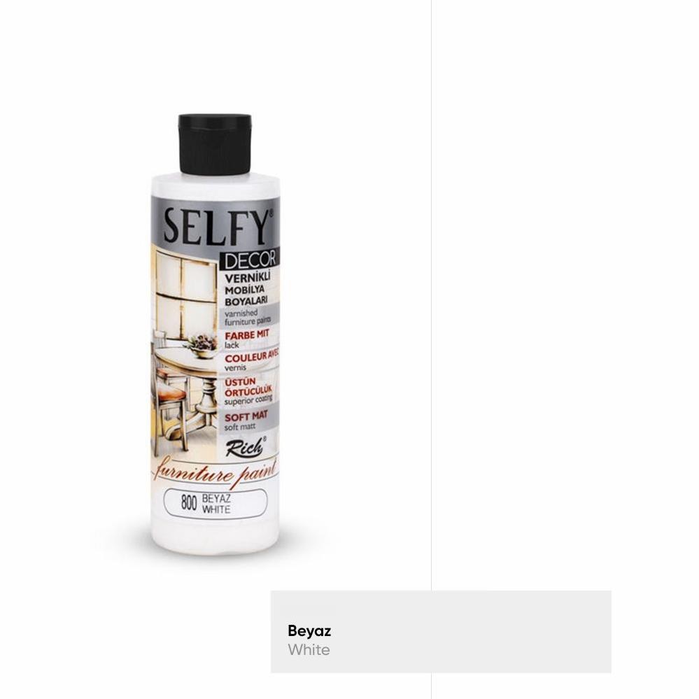 Rich Selfy Decor Vernikli Boya 240cc - 800 Beyaz