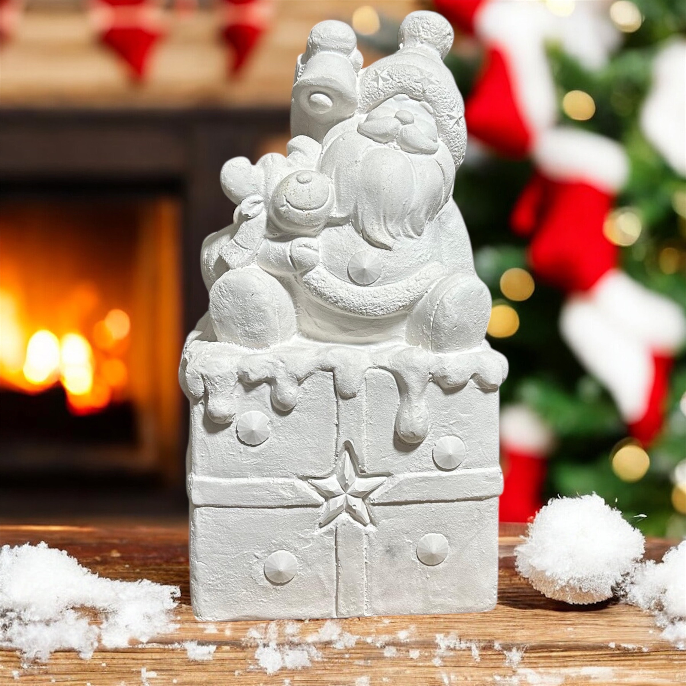 Ham Polyester Paket Üstünde Noel Baba