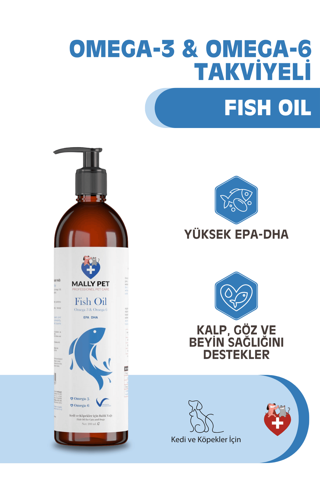 Fish Oil with Omega 3 and 6 for Cats and Dogs 200 ml