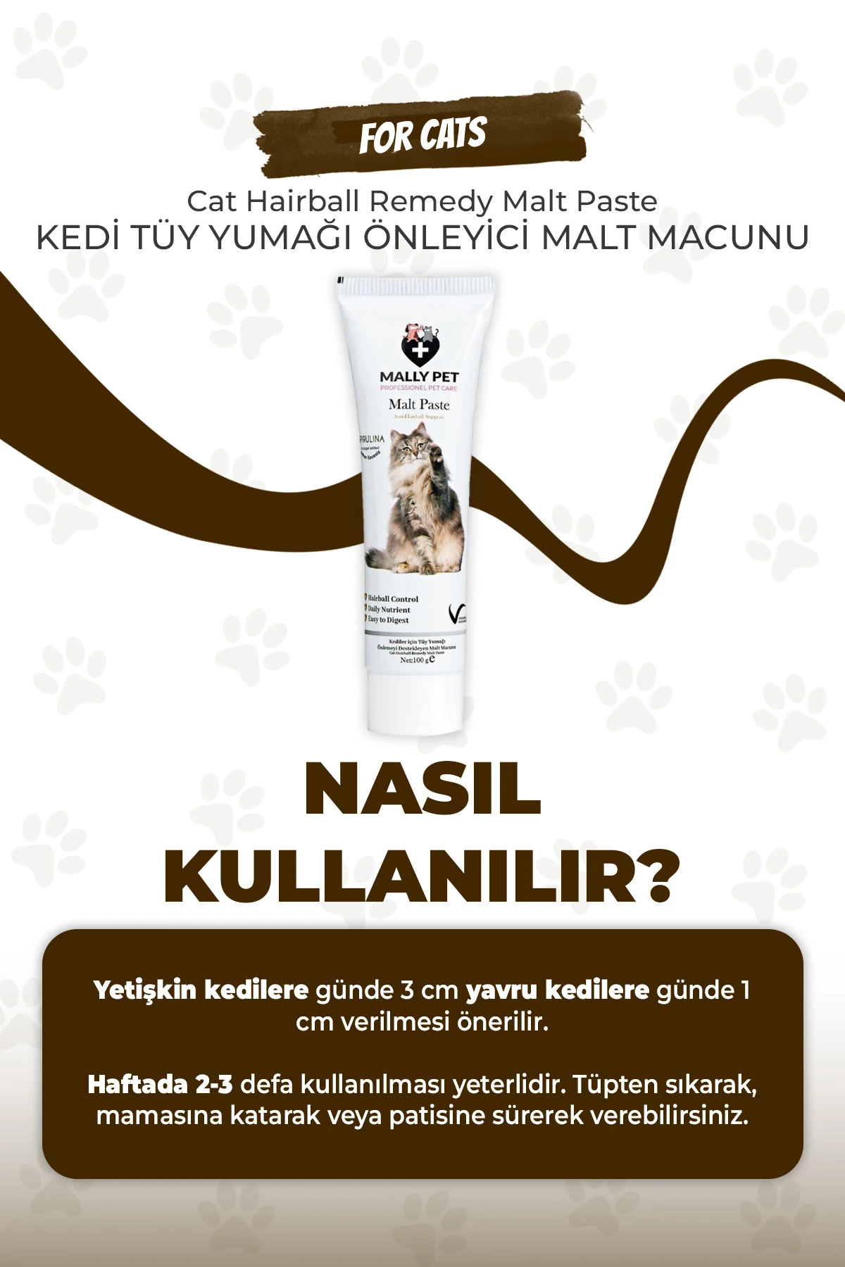 Kediler İçin Tüy Yumağı Önleyici Malt Macunu 100g