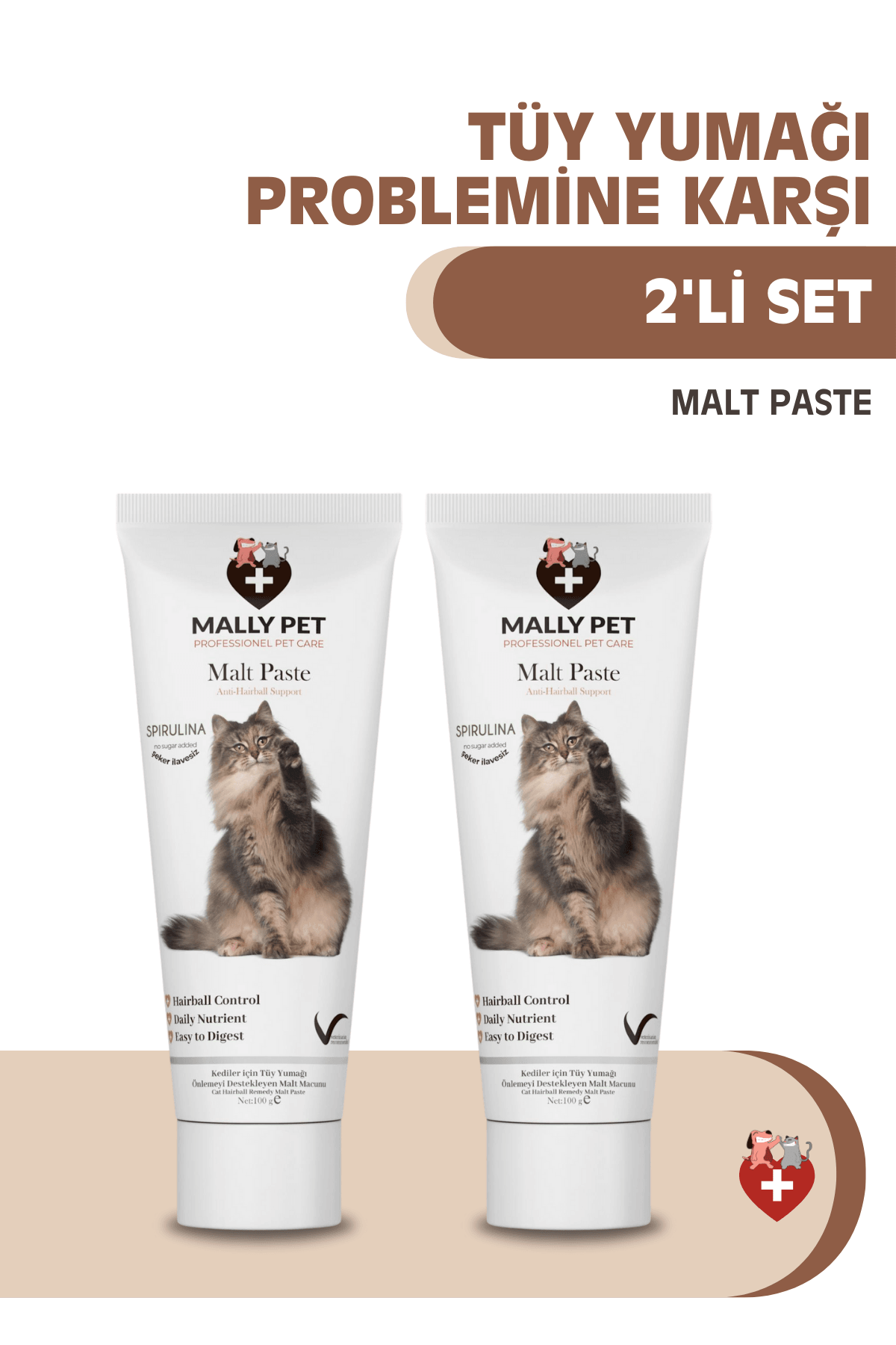 Kediler İçin Tüy Yumağı Önleyici Malt Macunu (2 x 100g) Malt Paste