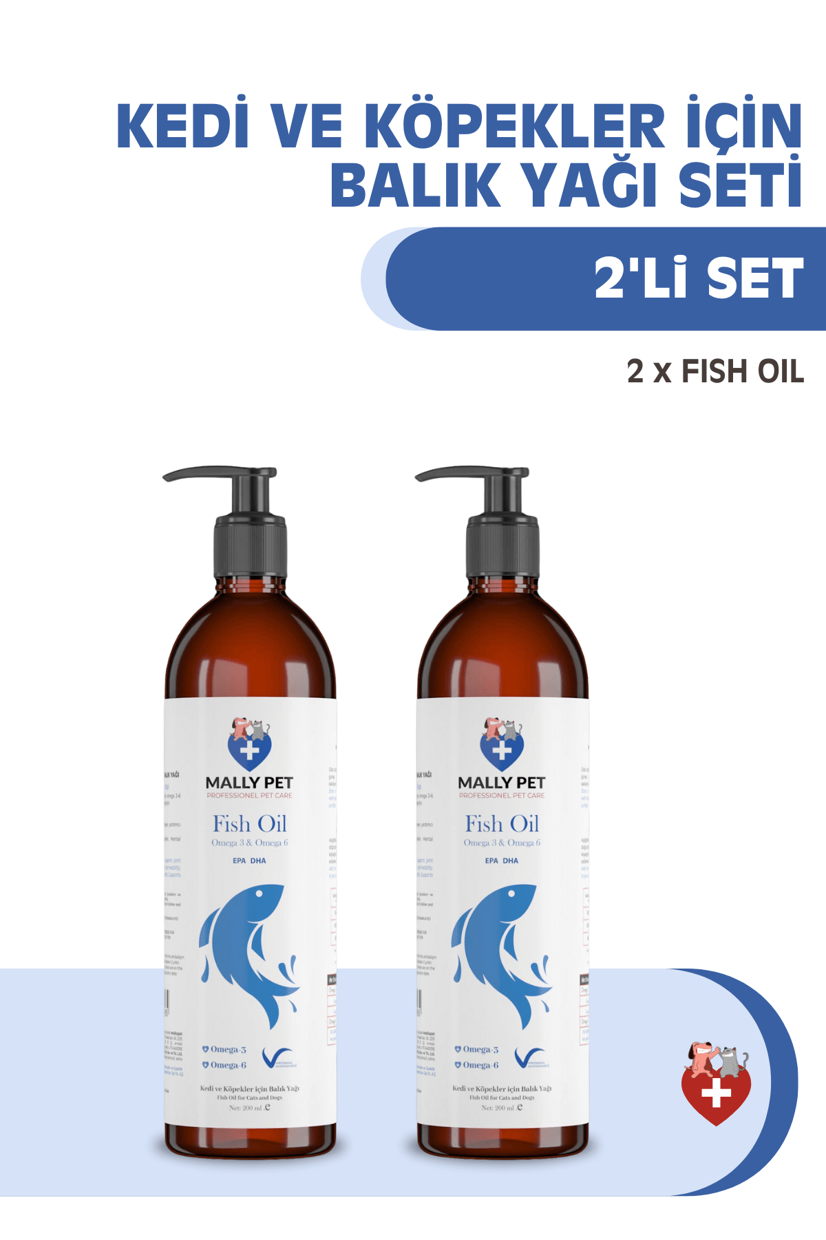 Kedi ve Köpekler İçin Balık Yağı Seti (2 x Fish Oil) 2'li Set