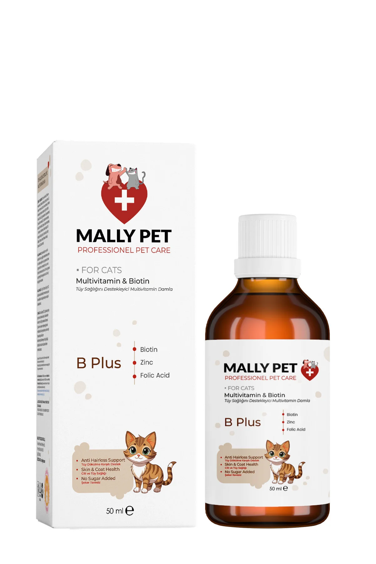 Kediler İçin Tüy Dökülmesi Engelleyici Plus B Damla