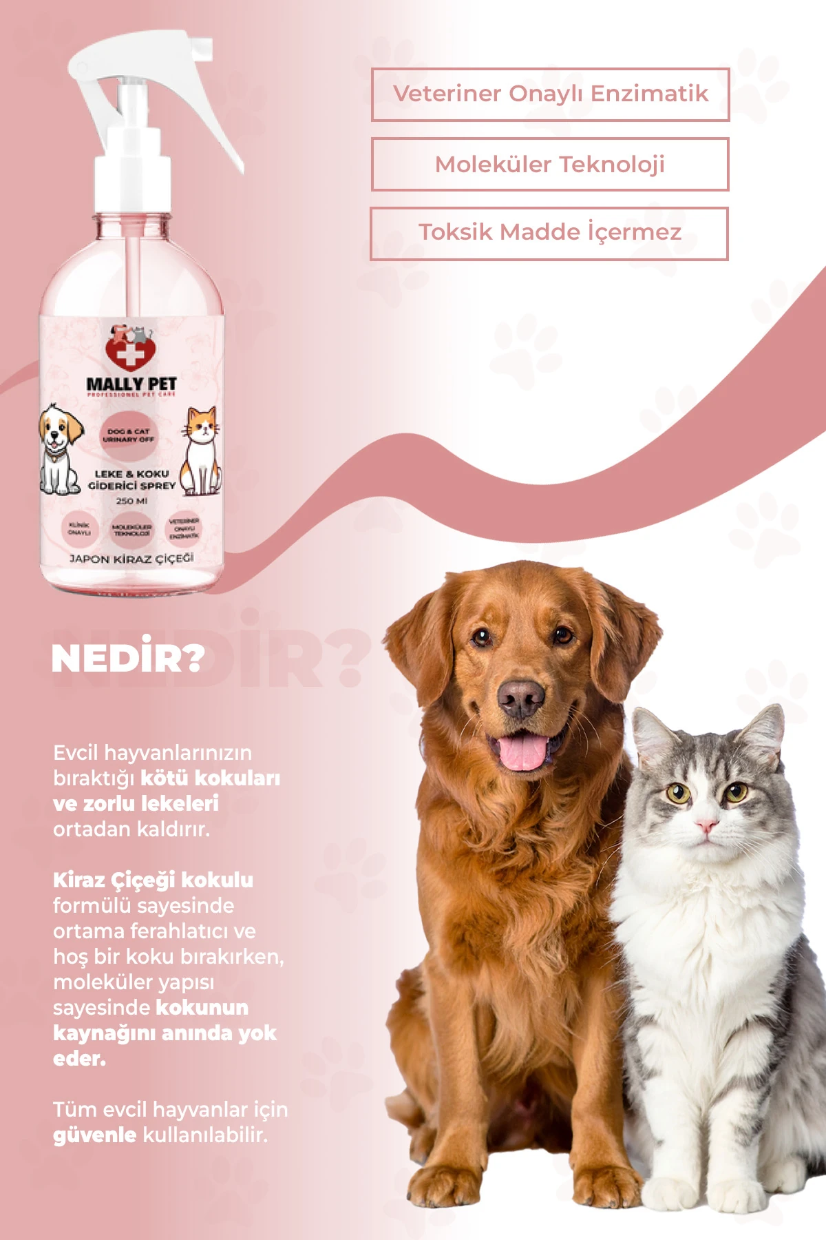 بخاخ مزيل الروائح للحيوانات الأليفة برائحة زهر الكرز الياباني - 250 مل