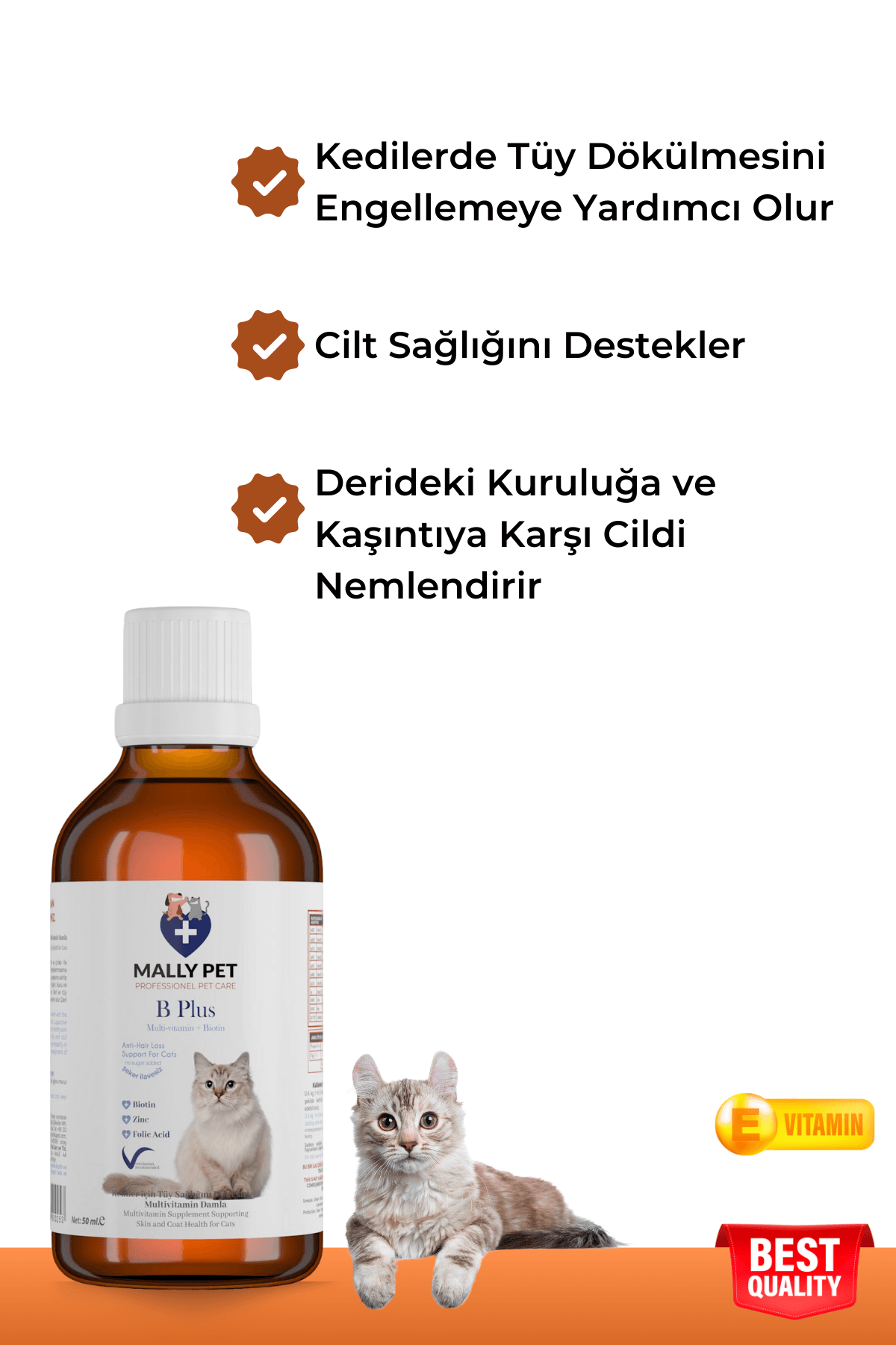 Kedi Tüy Sağlığı Paketi (3 Adet Malt Paste + B Plus Tüy Dökülmesi Engelleyici)