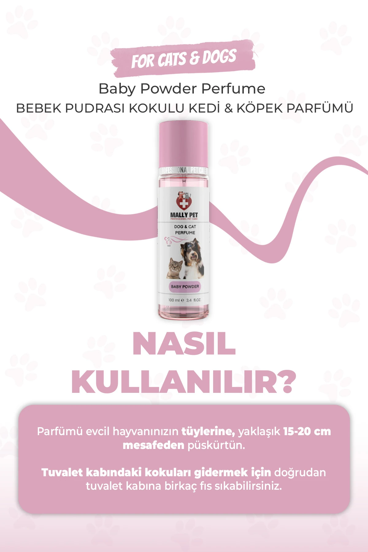 Bebek Pudrası Kokulu Kedi ve Köpek Parfümü 100 Ml