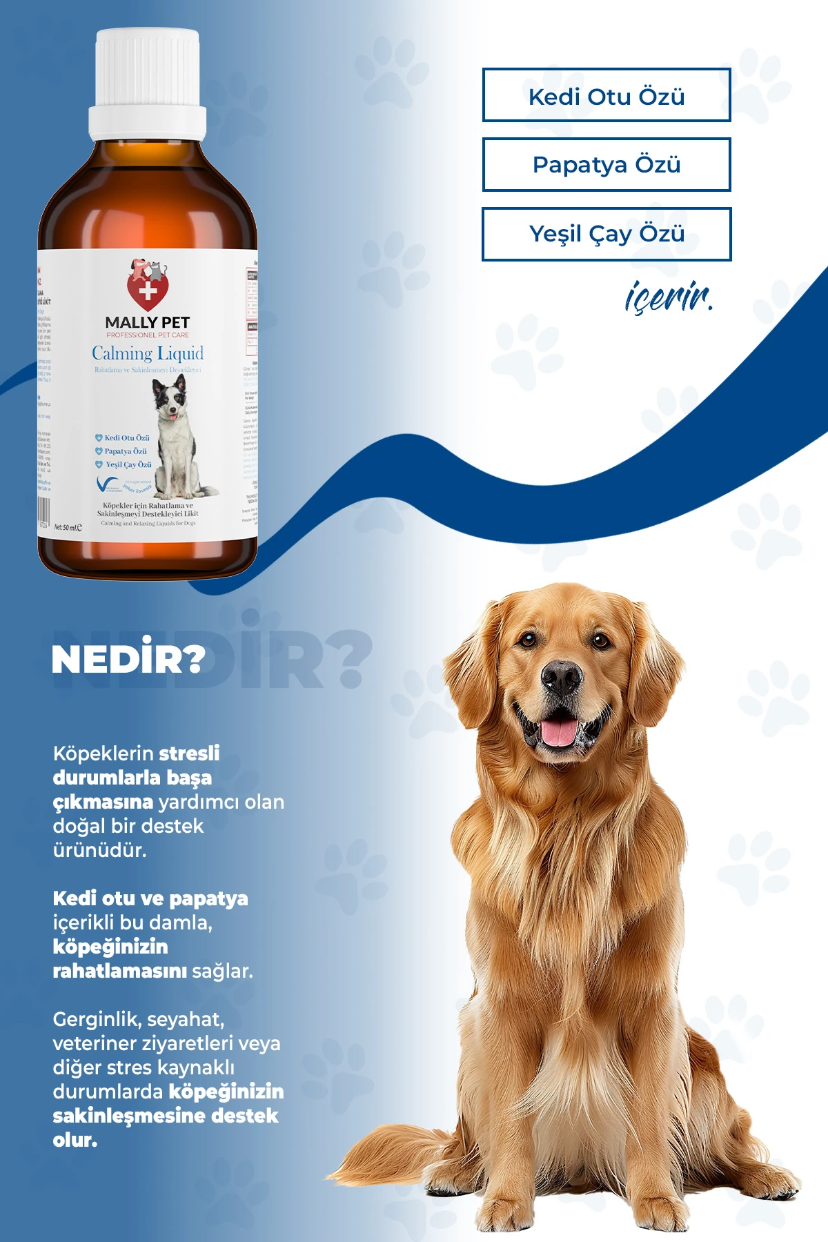 Köpekler İçin Rahatlama ve Sakinleşmeyi Destekleyici Damla Calming Liquid 