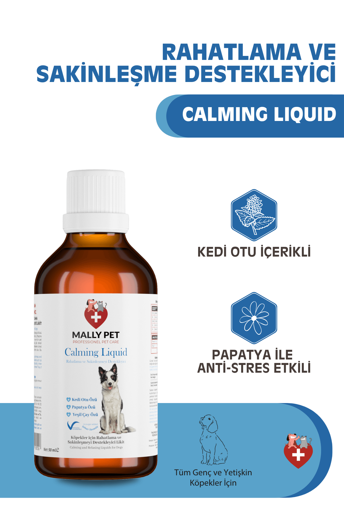 Köpekler İçin Rahatlama ve Sakinleşmeyi Destekleyici Damla Calming Liquid 