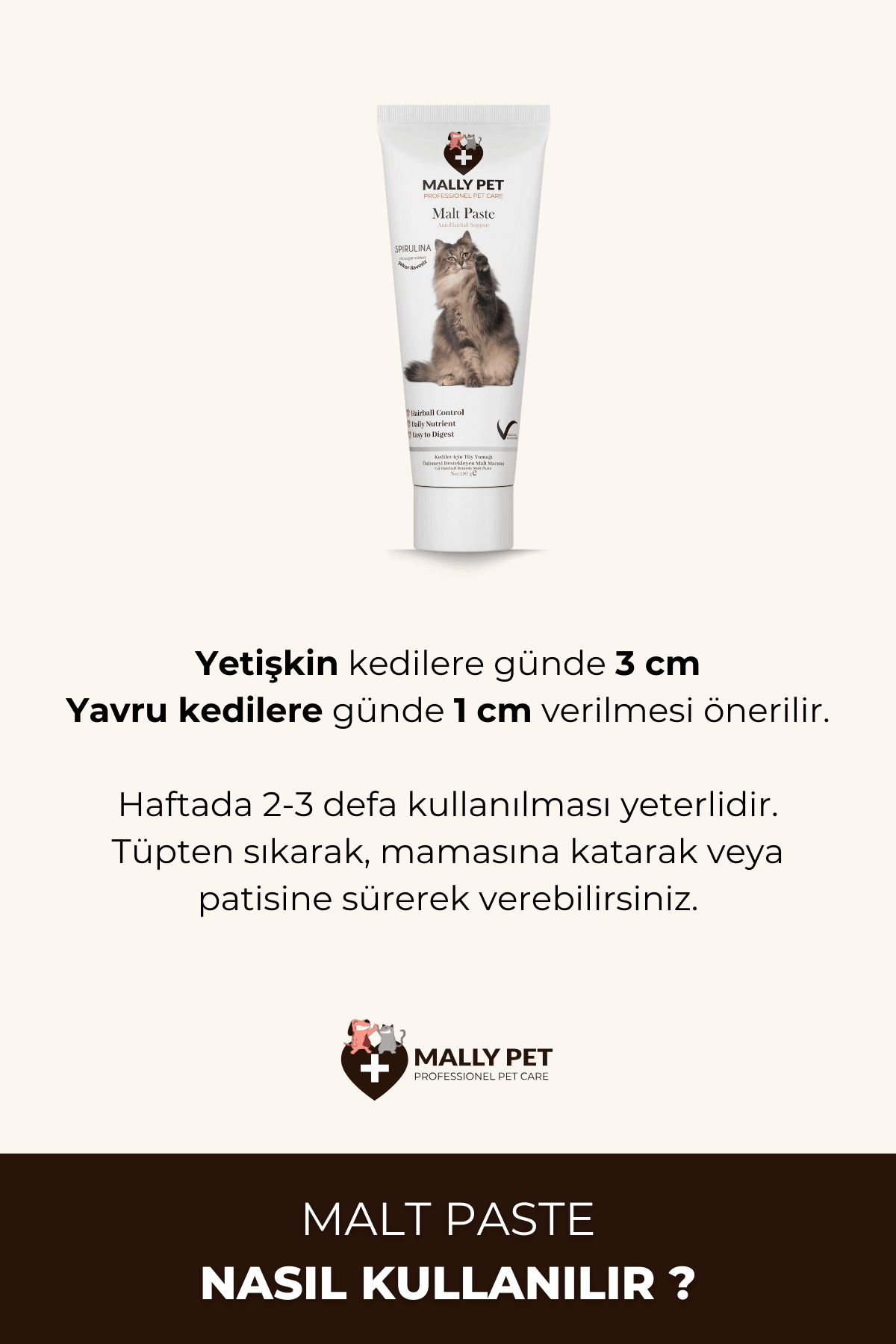 Kedi Tüy Sağlığı Paketi (3 Adet Malt Paste + B Plus Tüy Dökülmesi Engelleyici)