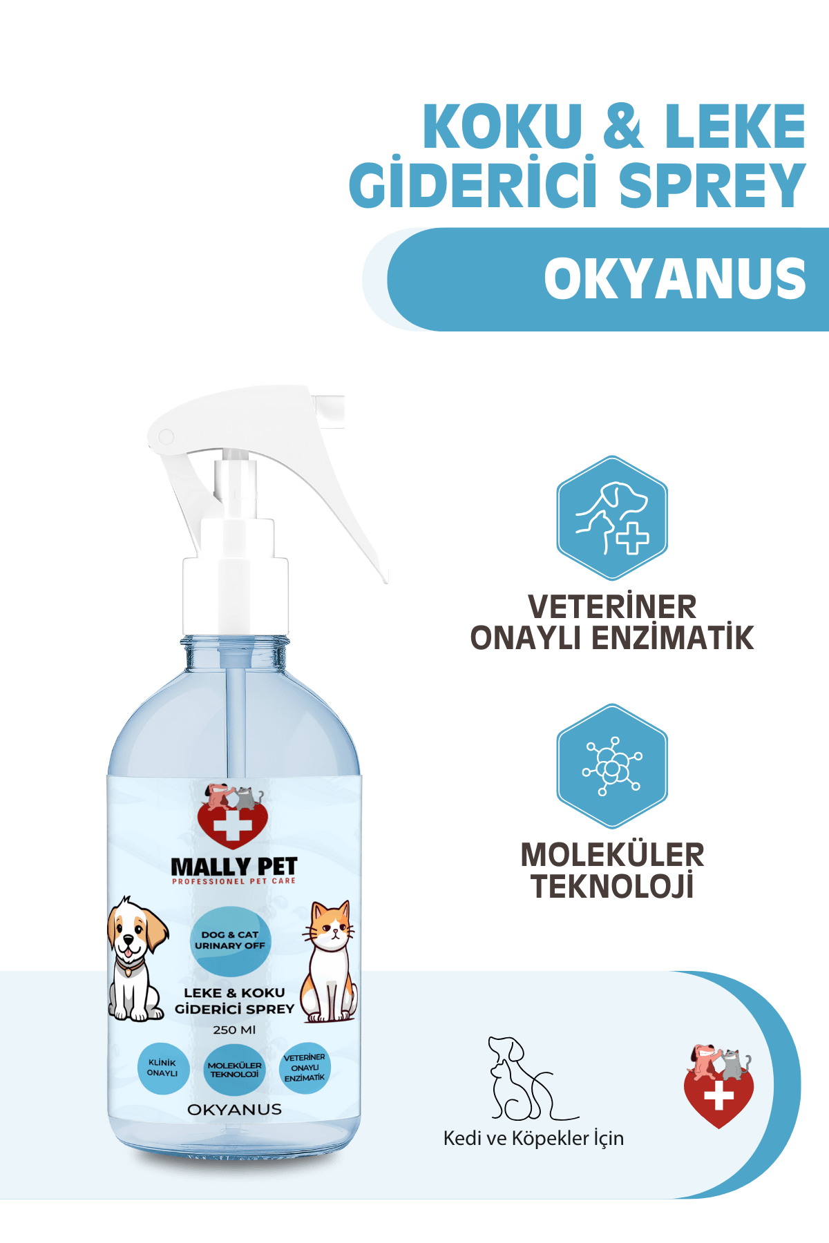 Evcil Hayvanlar Için Koku Ve Leke Giderici Sprey Okyanus Kokulu 250 ml