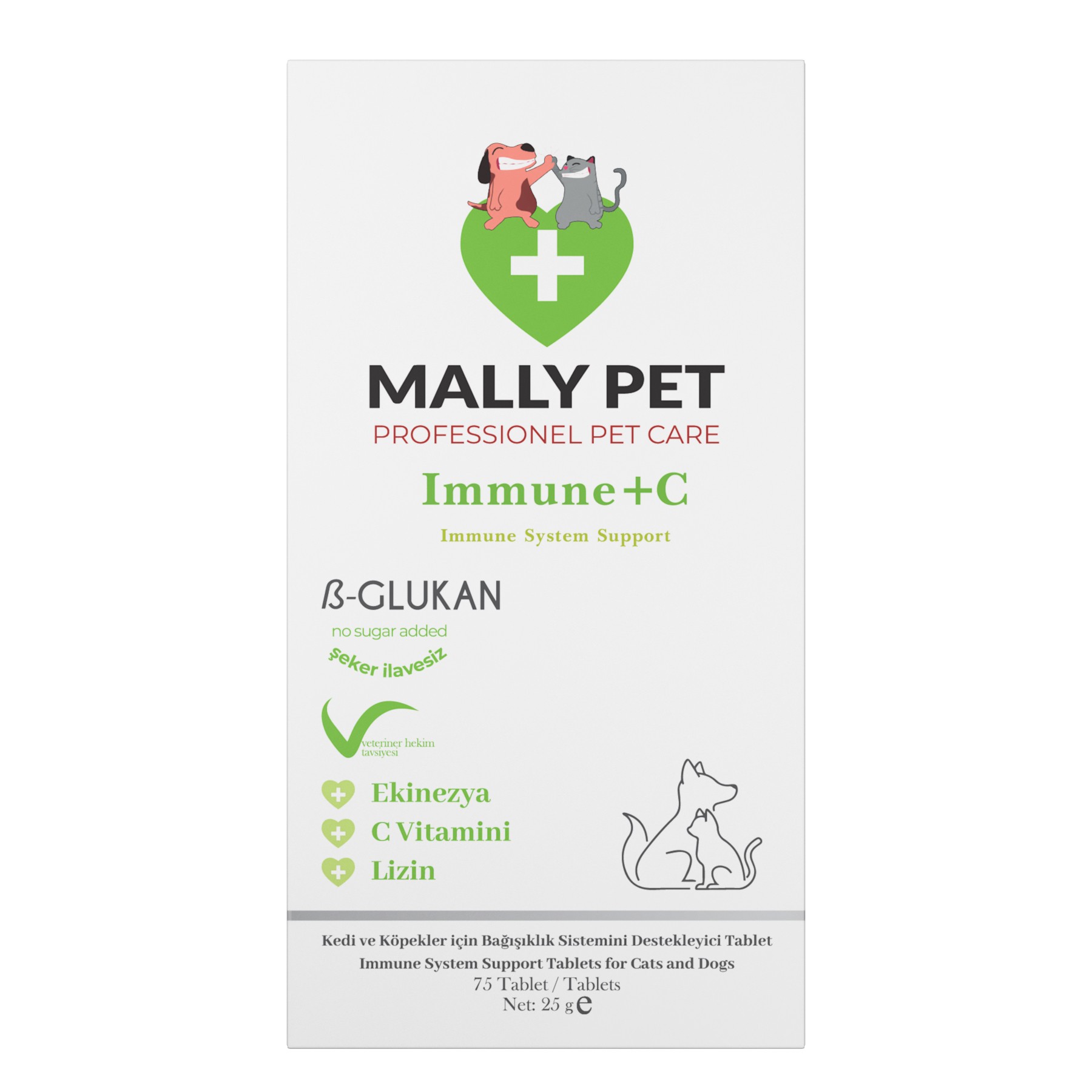 Kedi ve Köpekler İçin Bağışıklık Sistemini Güçlendiren Immune+C Tablet