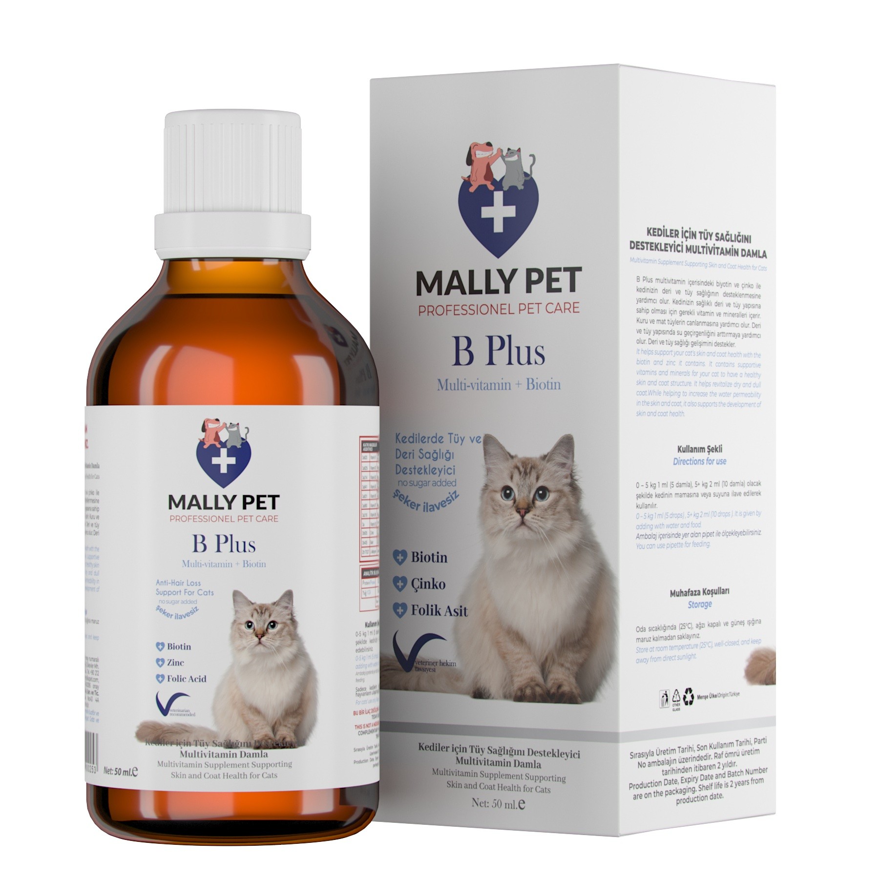 Kedi Tüy Sağlığı Destekleyici Set (B Plus Damla + Malt Paste)