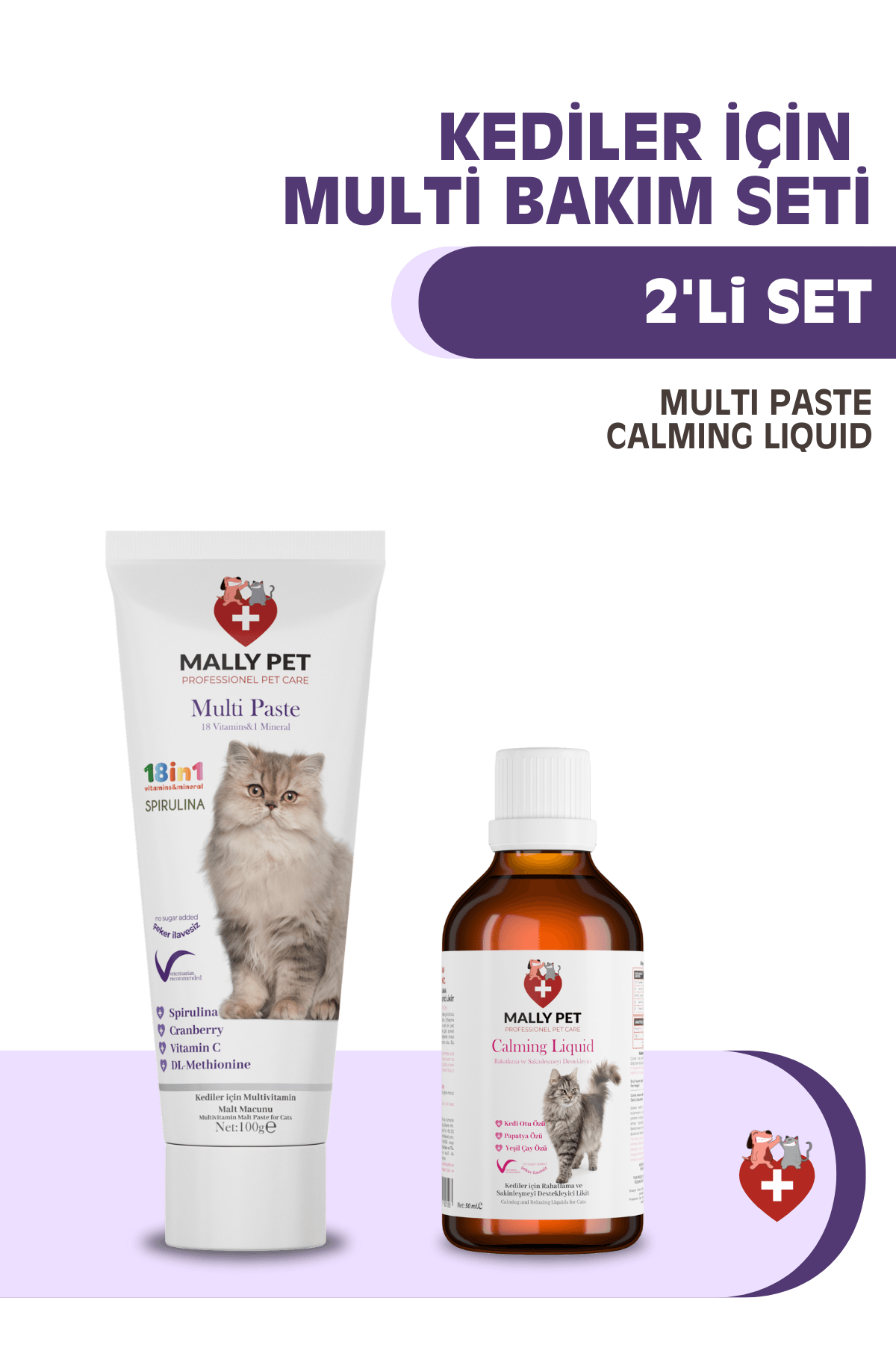 Kediler İçin Multi Bakım Seti (Multi Paste + Calming Liquid) 2'li Set