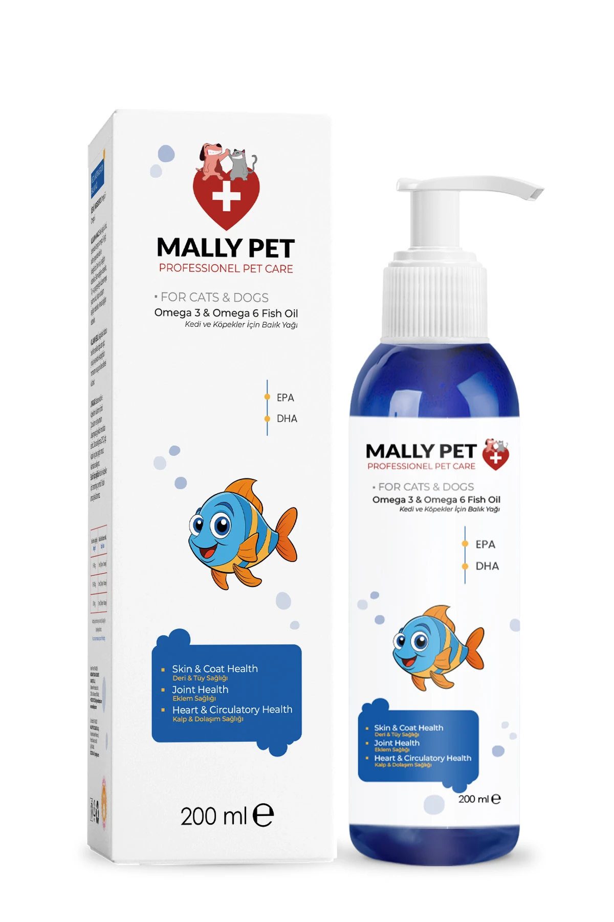 Kedi ve Köpekler İçin Omega 3 ve 6 İçerikli Balık Yağı 200 Ml