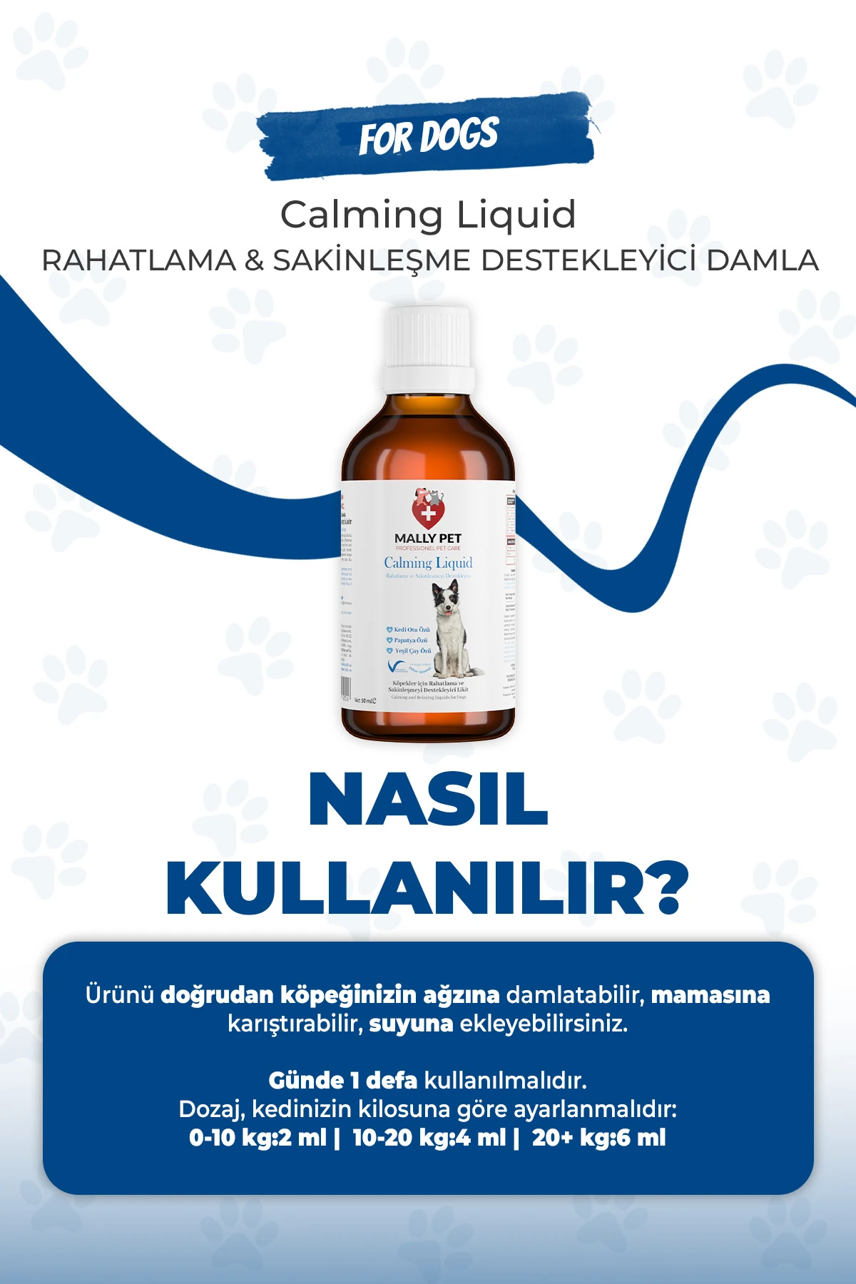 Köpekler İçin Rahatlama ve Sakinleşmeyi Destekleyici Damla Calming Liquid 
