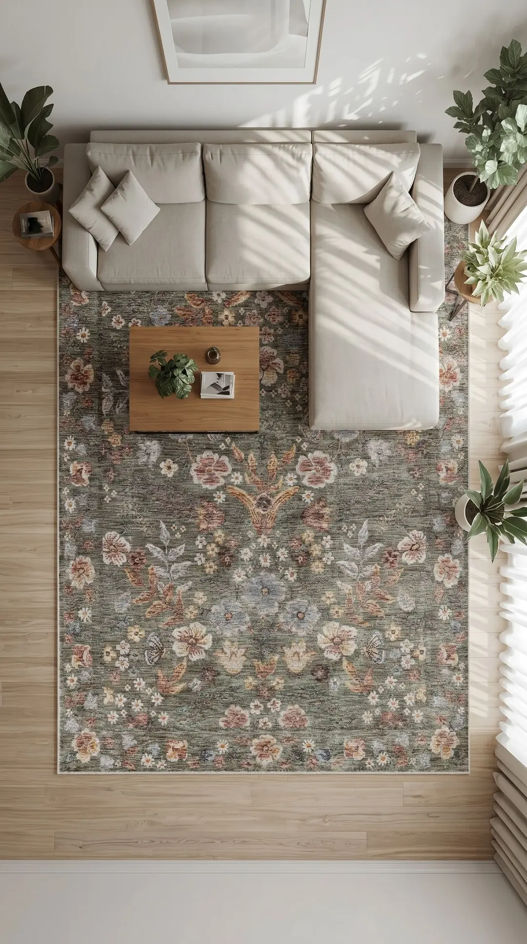 Floria FL001 Yeşil Halı – gerçek ürün görünümü